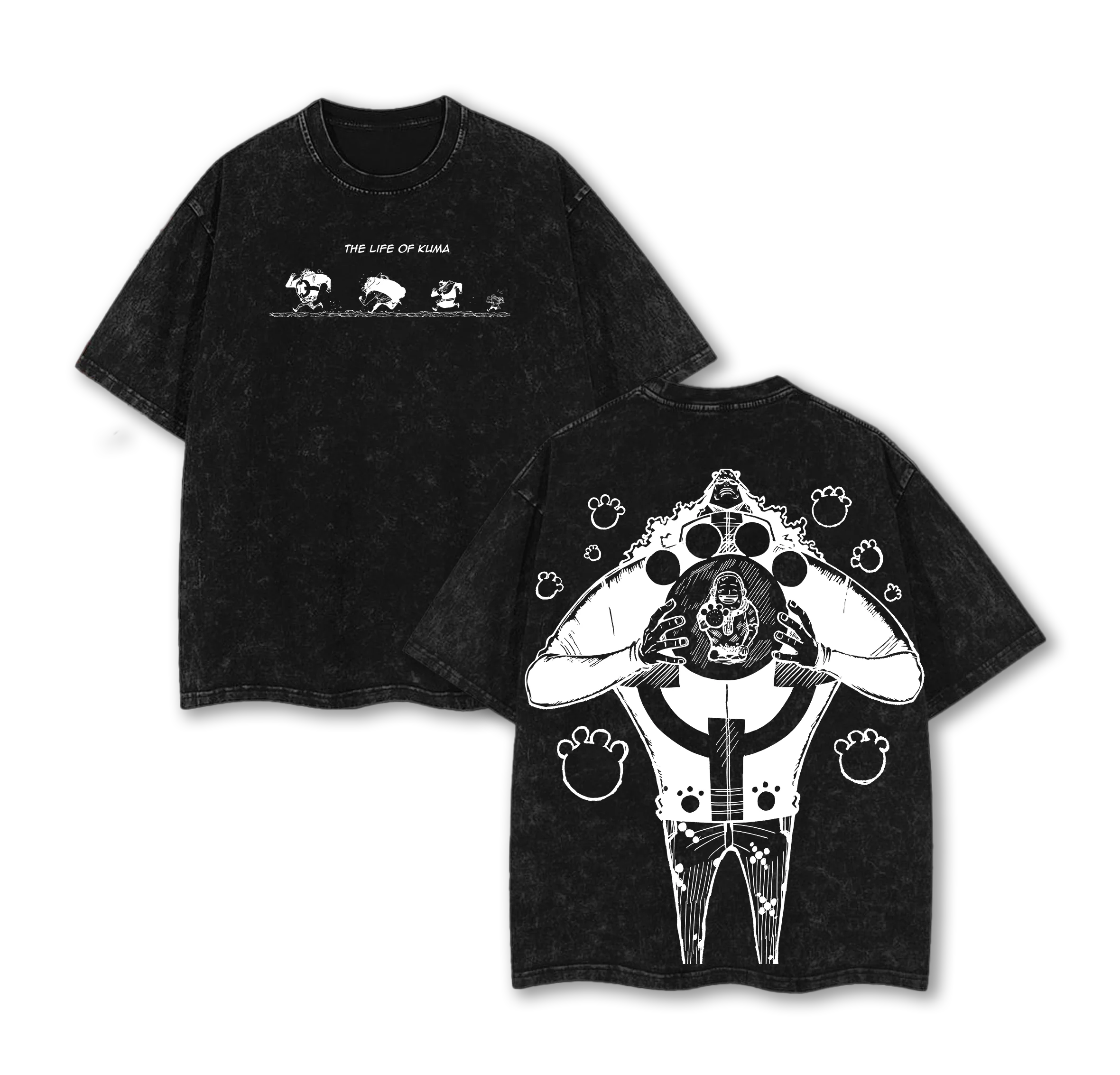 Kuma One Piece Anime Washed T-shirt/Crewneck/Hoodie