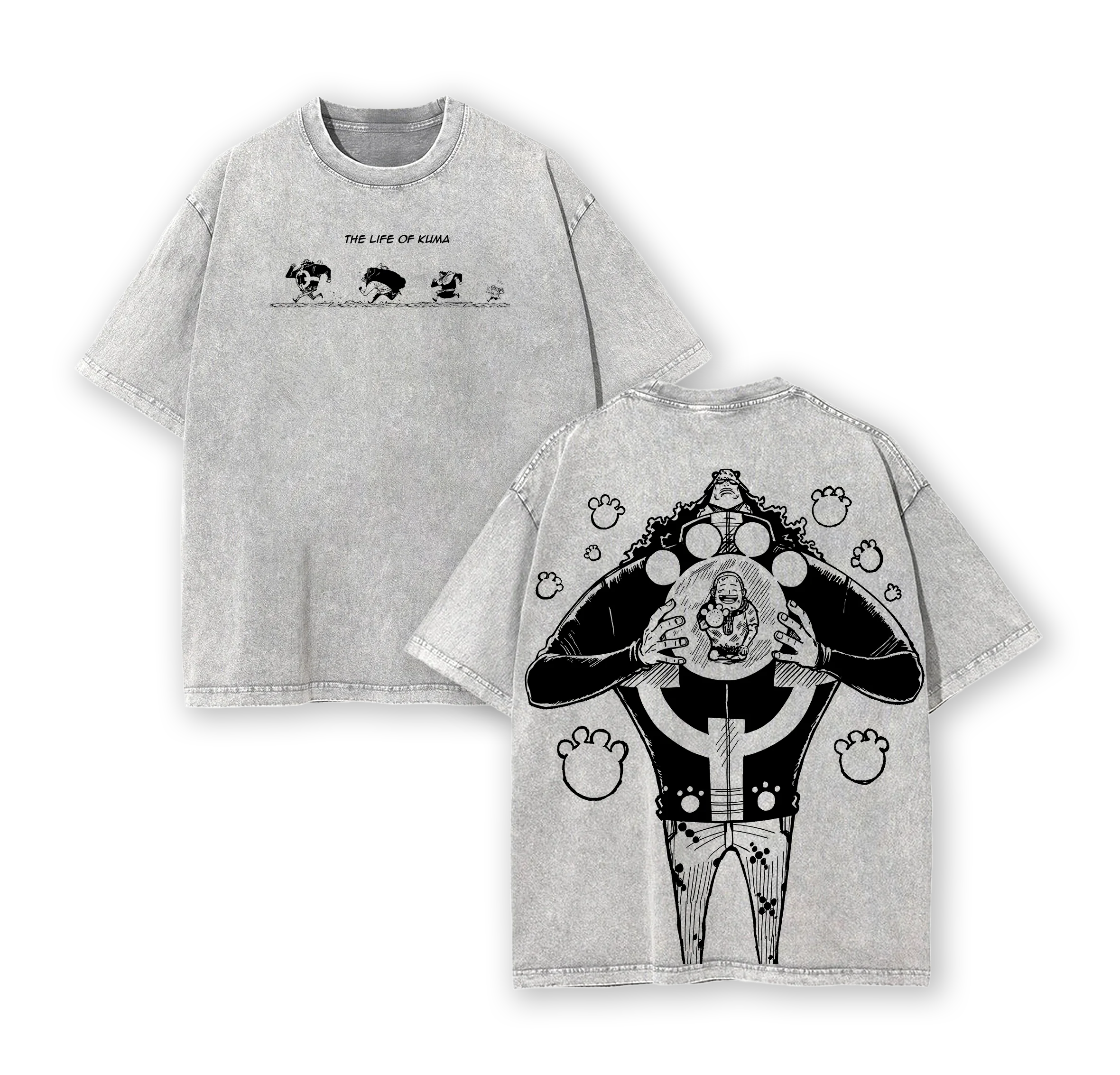 Kuma One Piece Anime Washed T-shirt/Crewneck/Hoodie