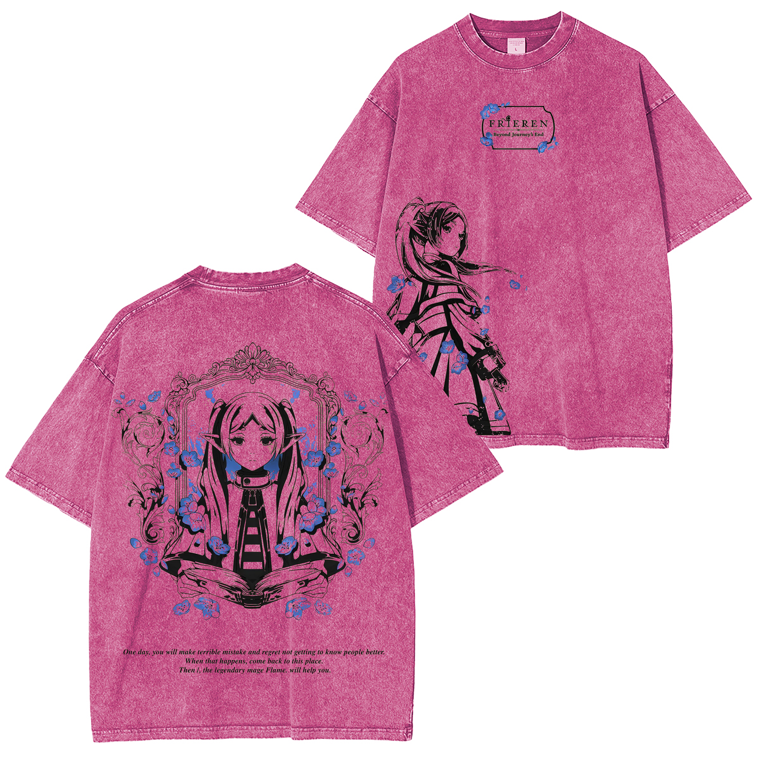 Frieren Beyond Journey's End Anime Washed T-shirt/Crewneck/Hoodie