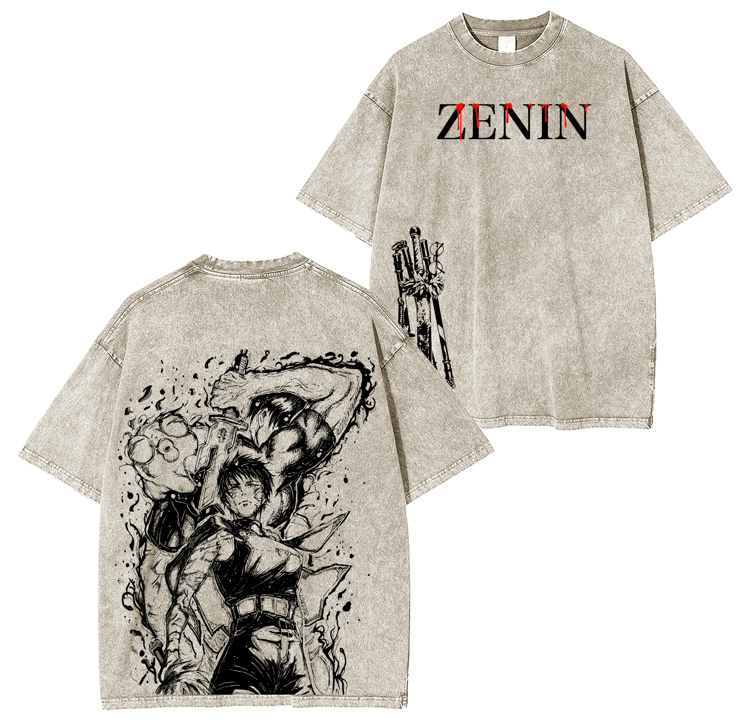 MAKI ZENIN,Jujutsu Kaisen  Anime Washed T-shirt/Crewneck/Hoodie