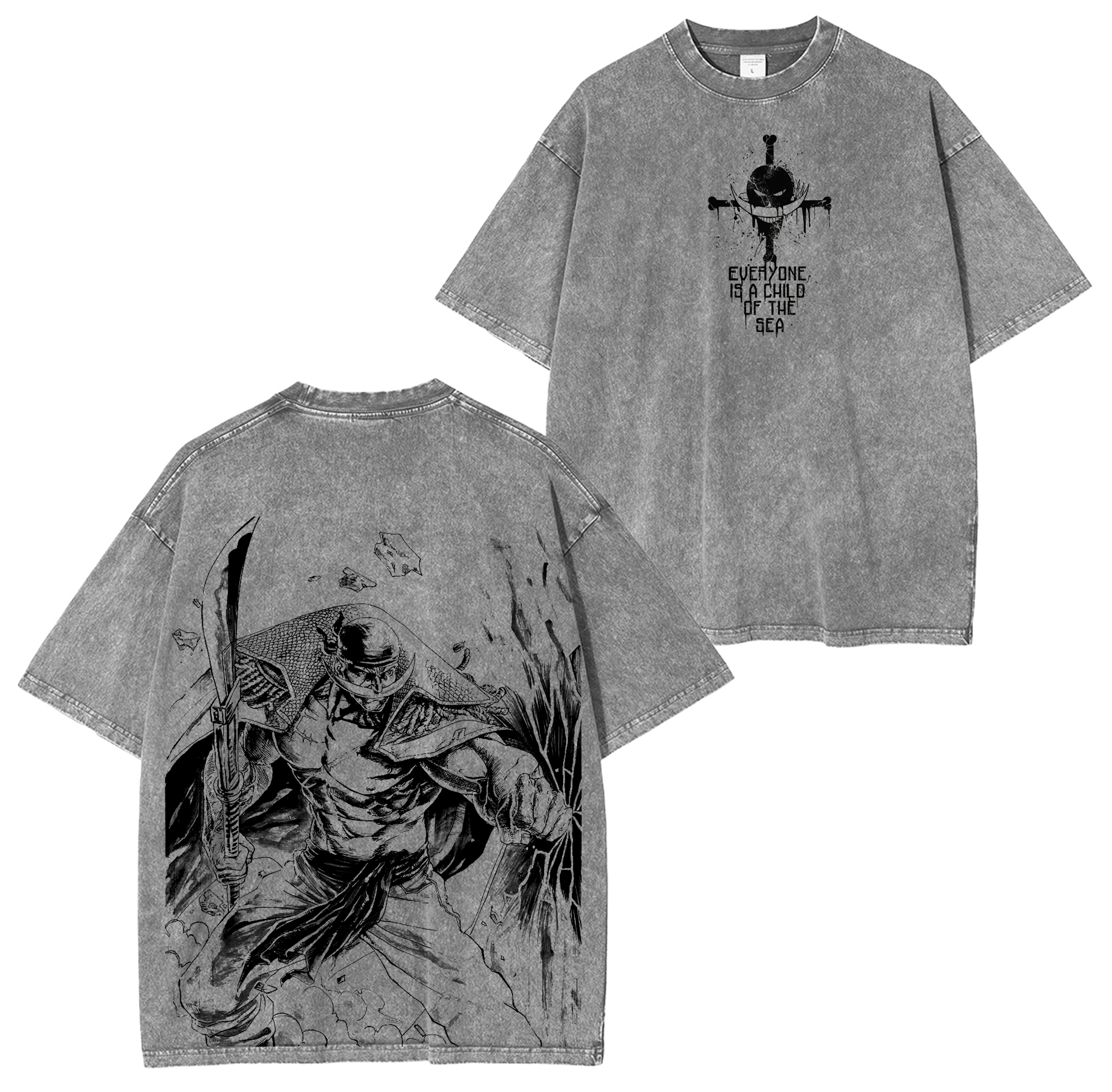 One Piece Barbe Blanche  Anime Washed T-shirt/Crewneck/Hoodie