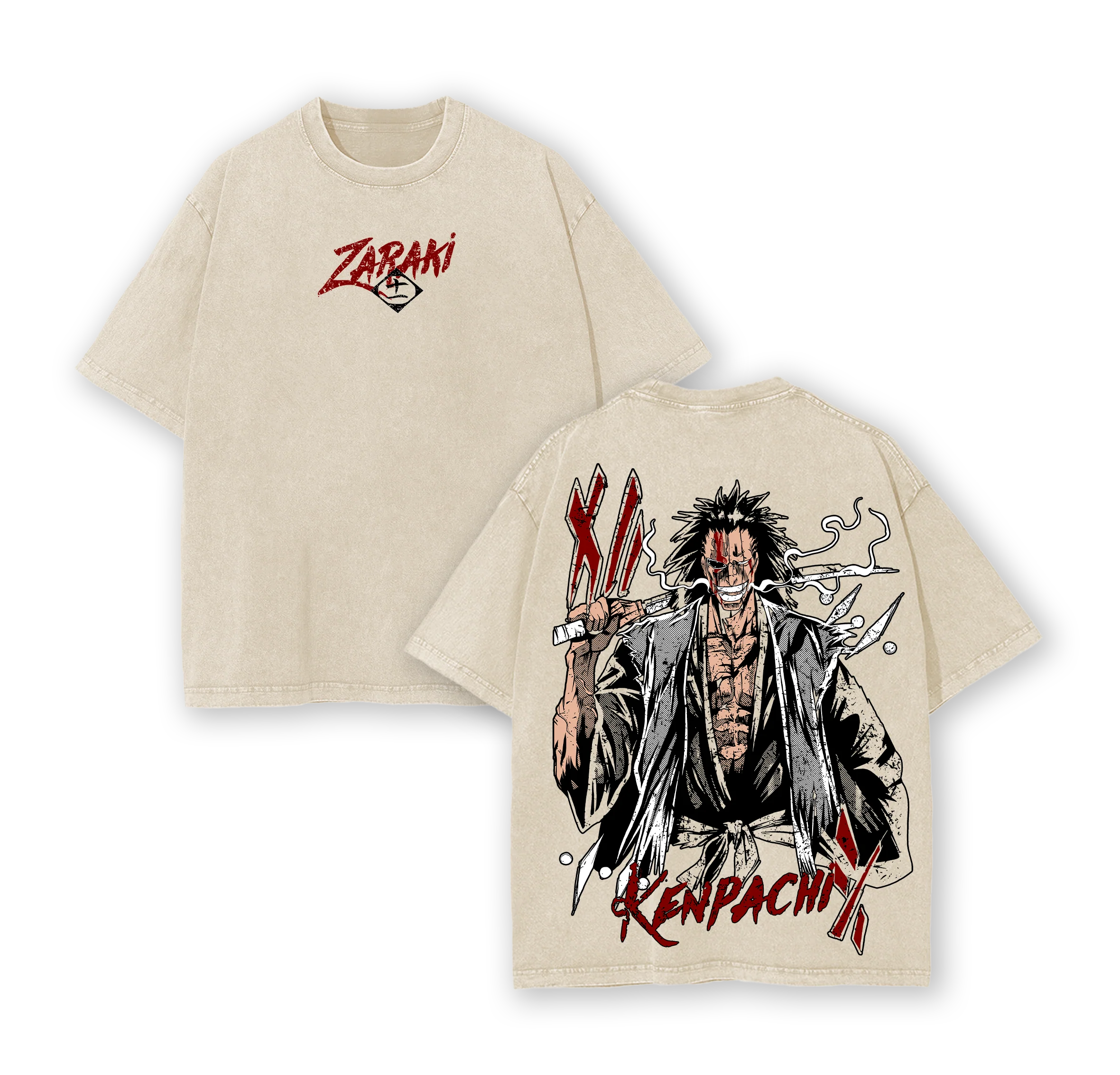 Kenpachi Zaraki,Bleach Vintage Anime Washed T-shirt/Crewneck/Hoodie