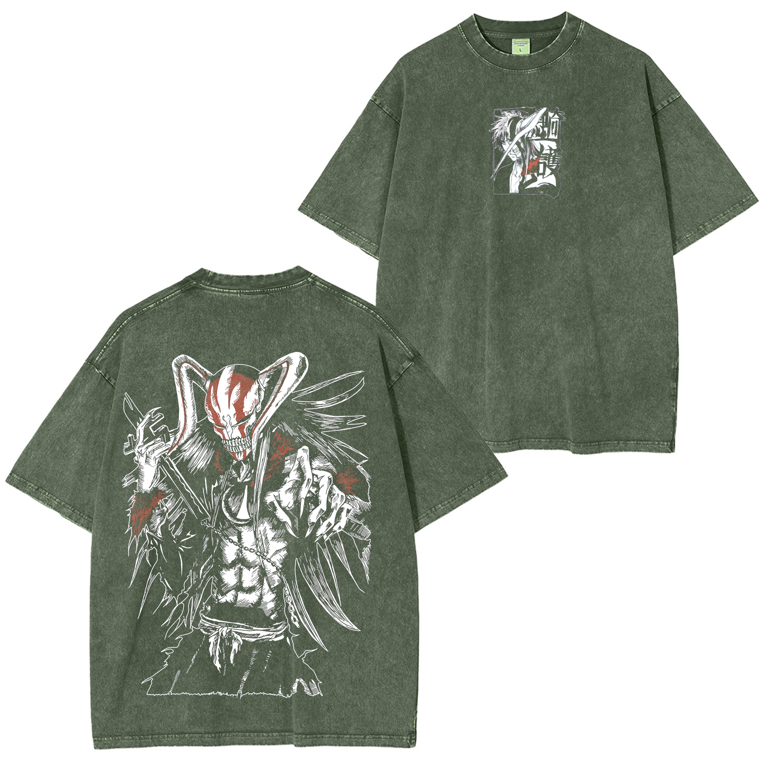 Ichigo Hollow Form Bleach Anime Washed T-shirt/Crewneck/Hoodie
