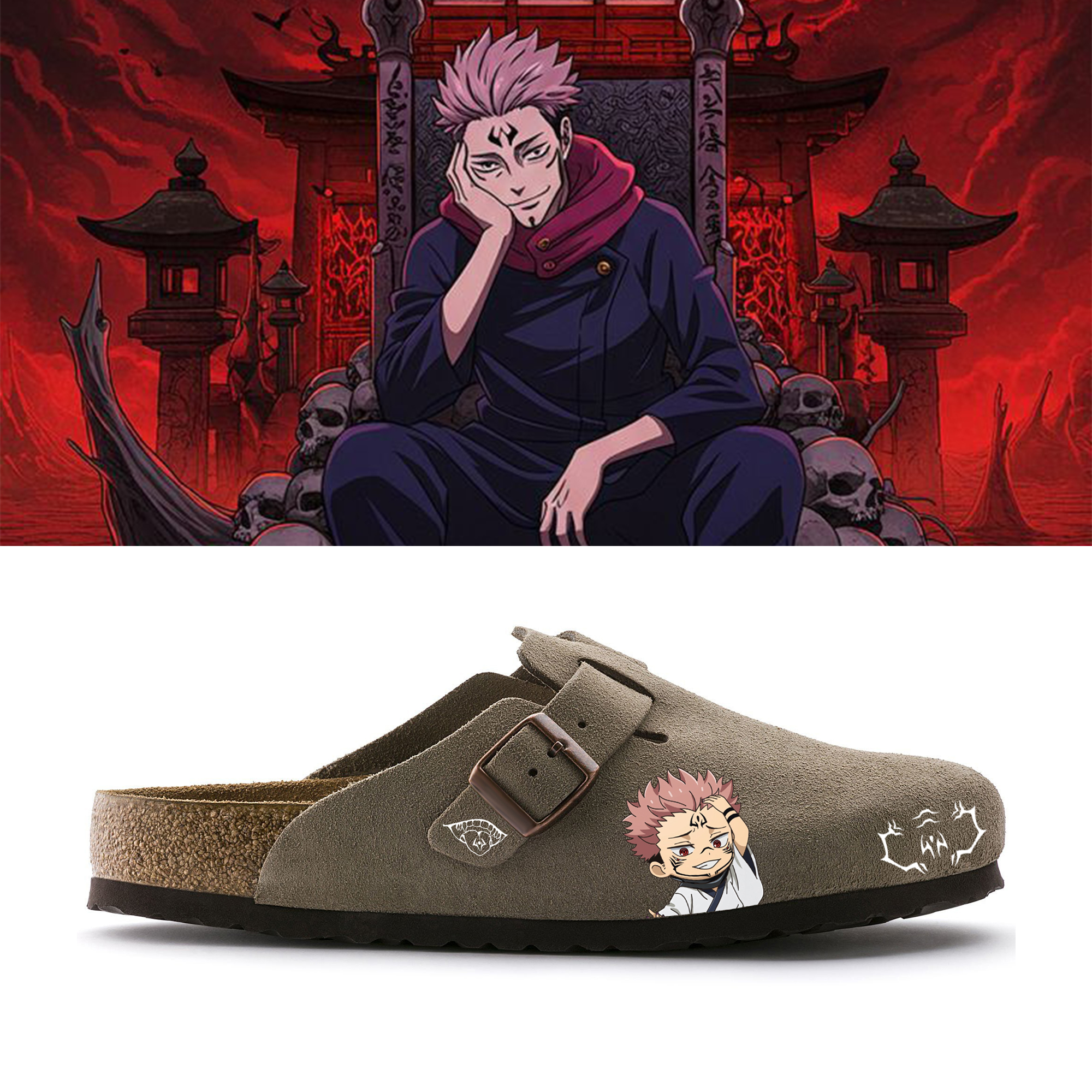 Naruto Anime Unisex Boston Soft Footbed Suede Leather 