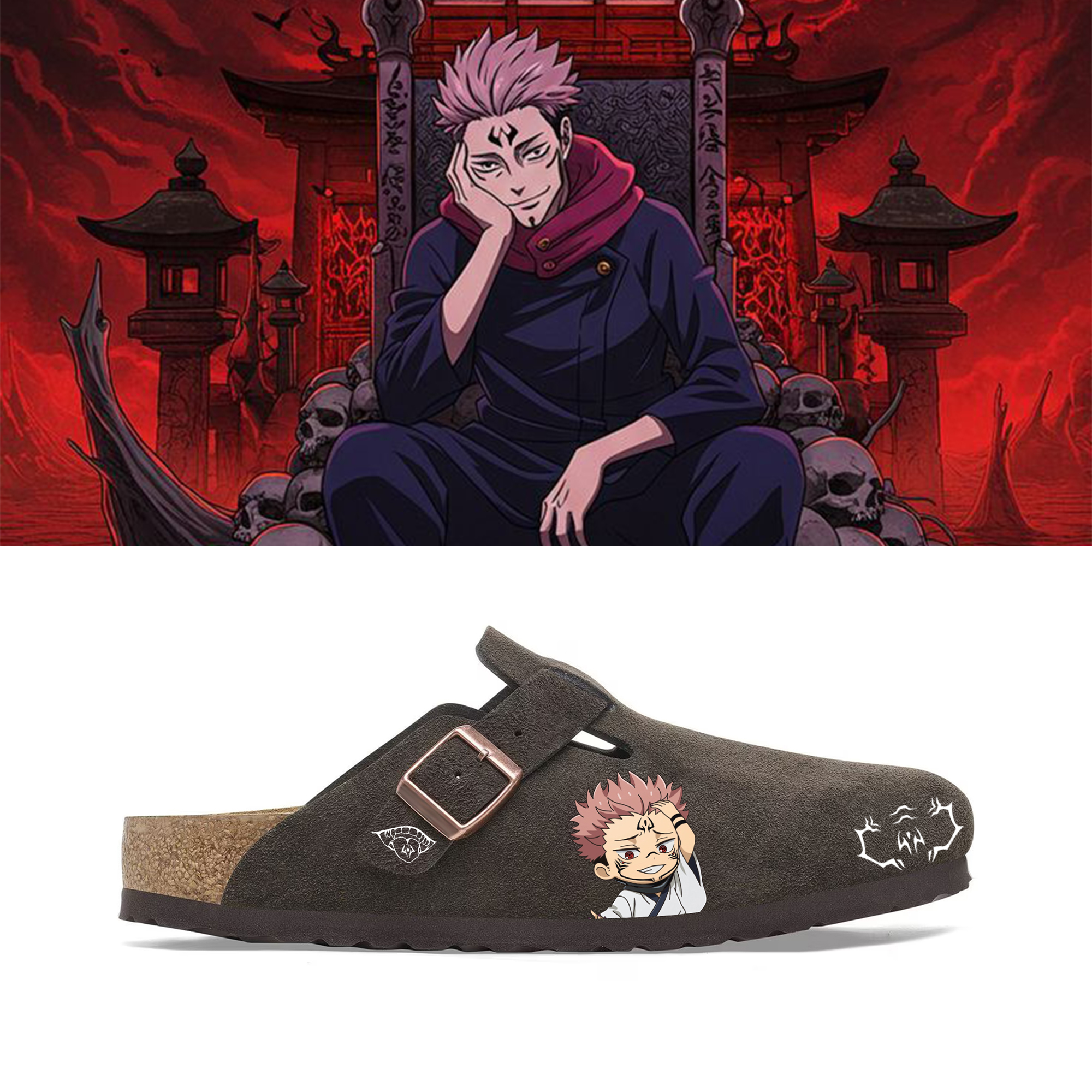 Naruto Anime Unisex Boston Soft Footbed Suede Leather 