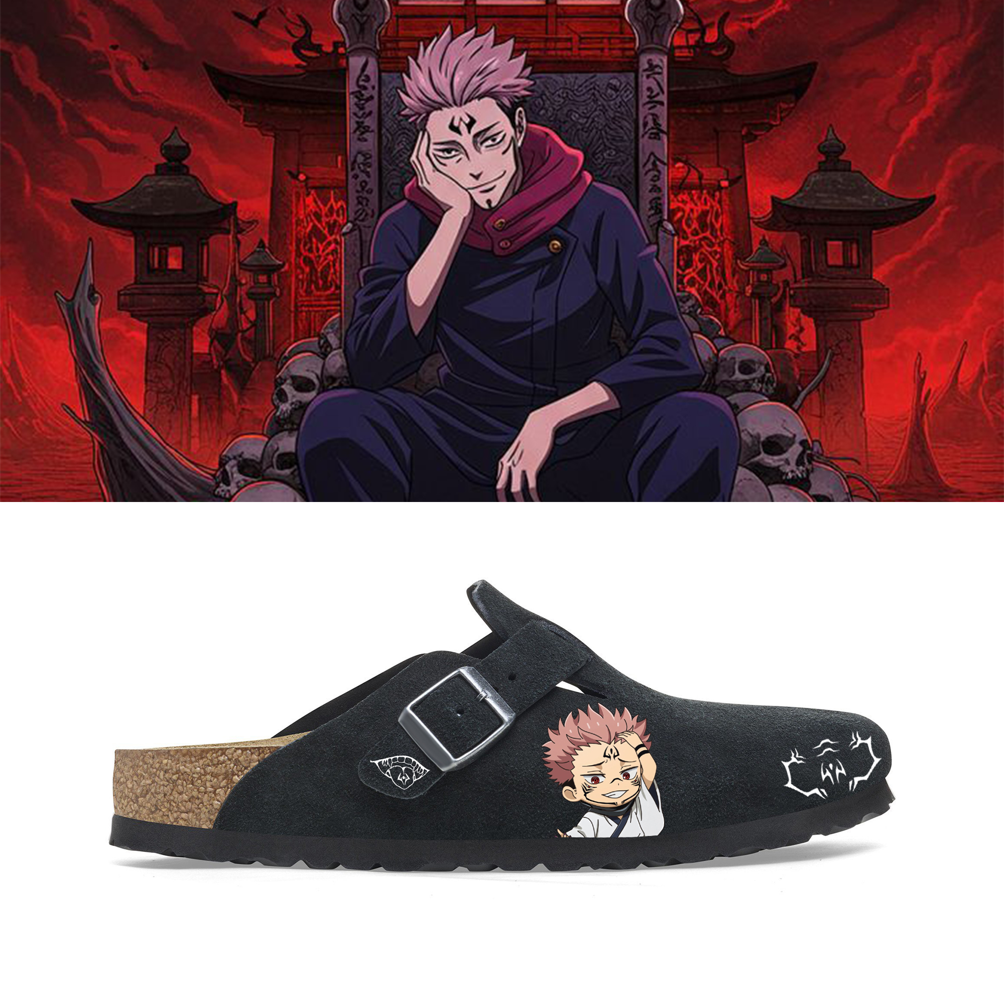 Naruto Anime Unisex Boston Soft Footbed Suede Leather 