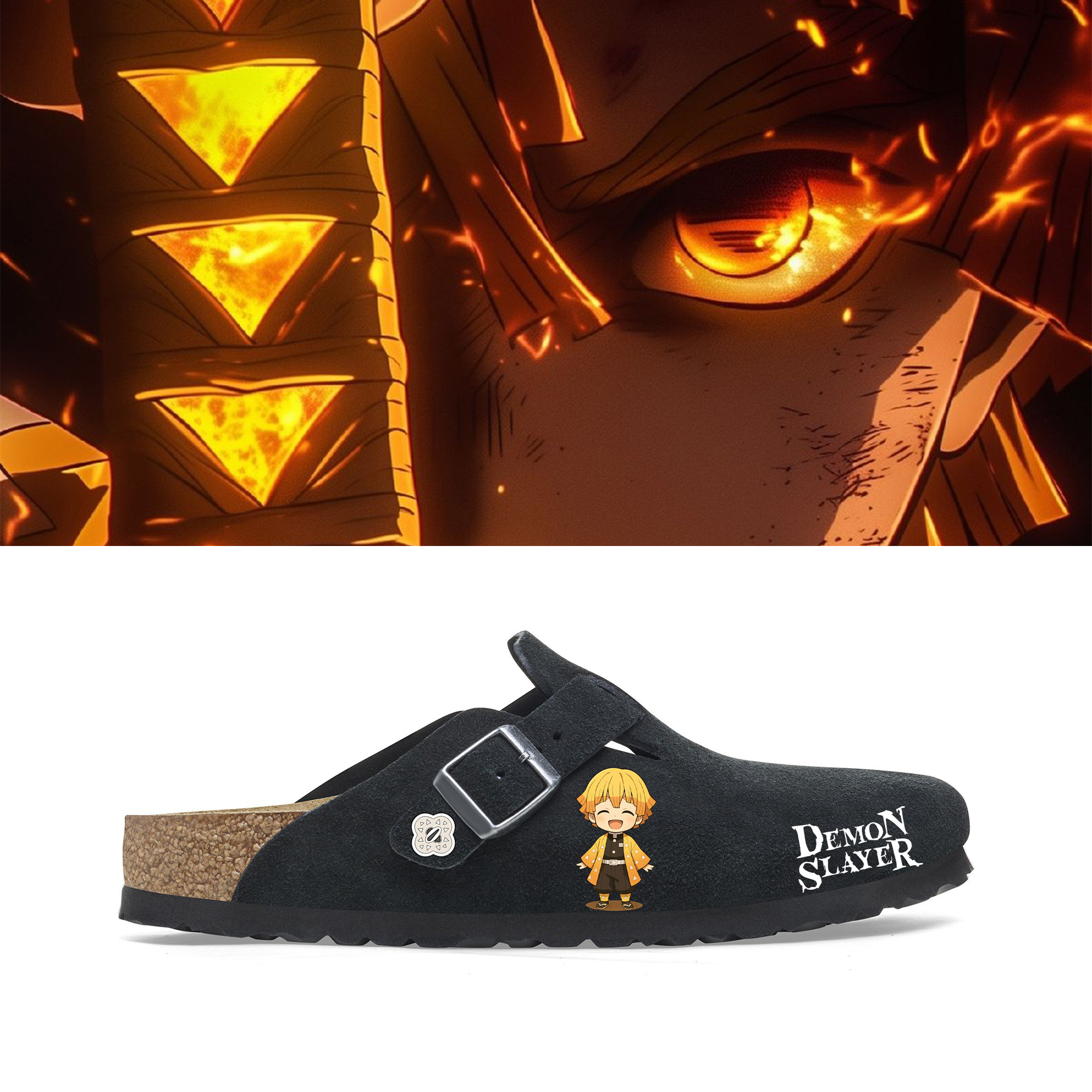 Demon Slayer Anime Unisex Boston Soft Footbed Suede Leather