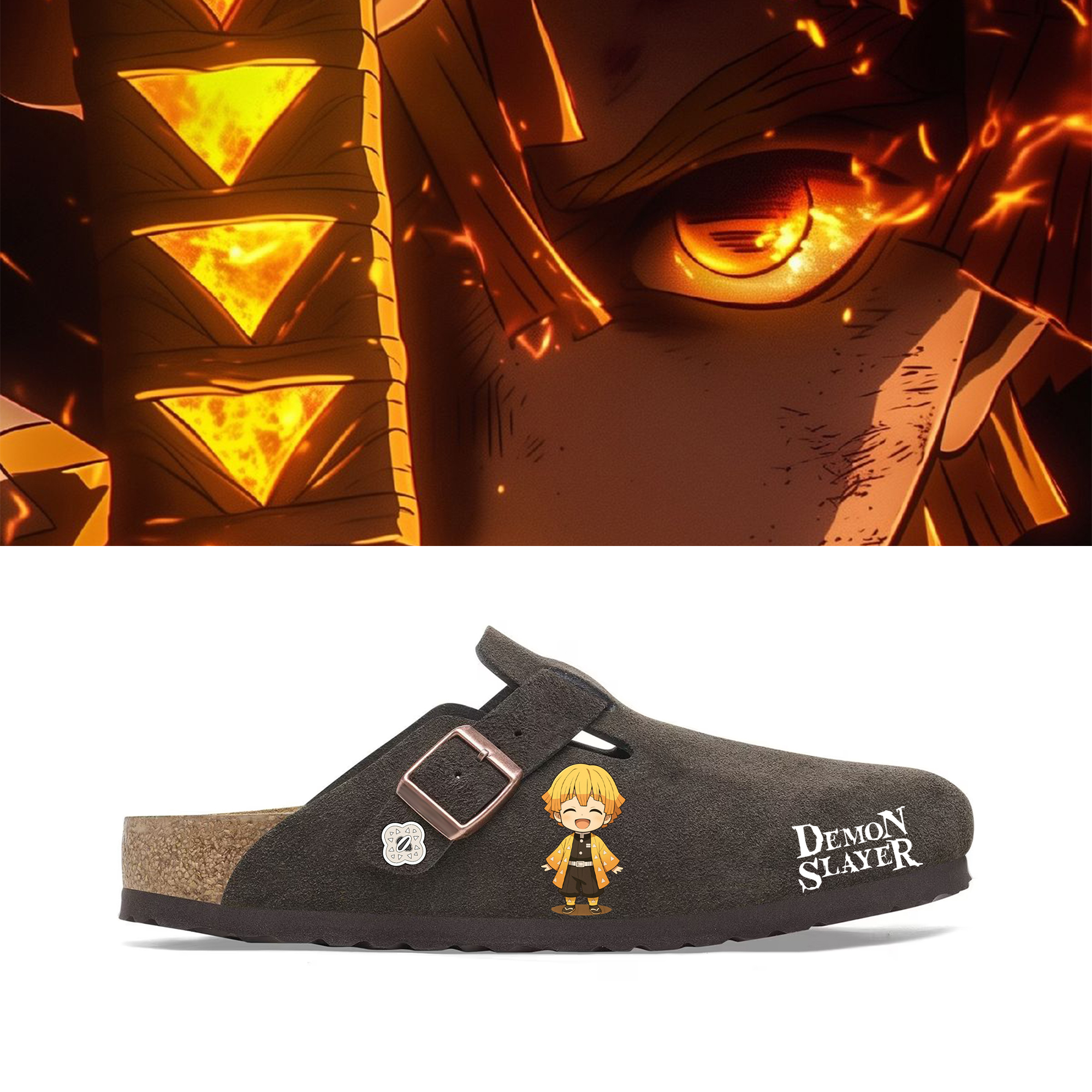 Demon Slayer Anime Unisex Boston Soft Footbed Suede Leather