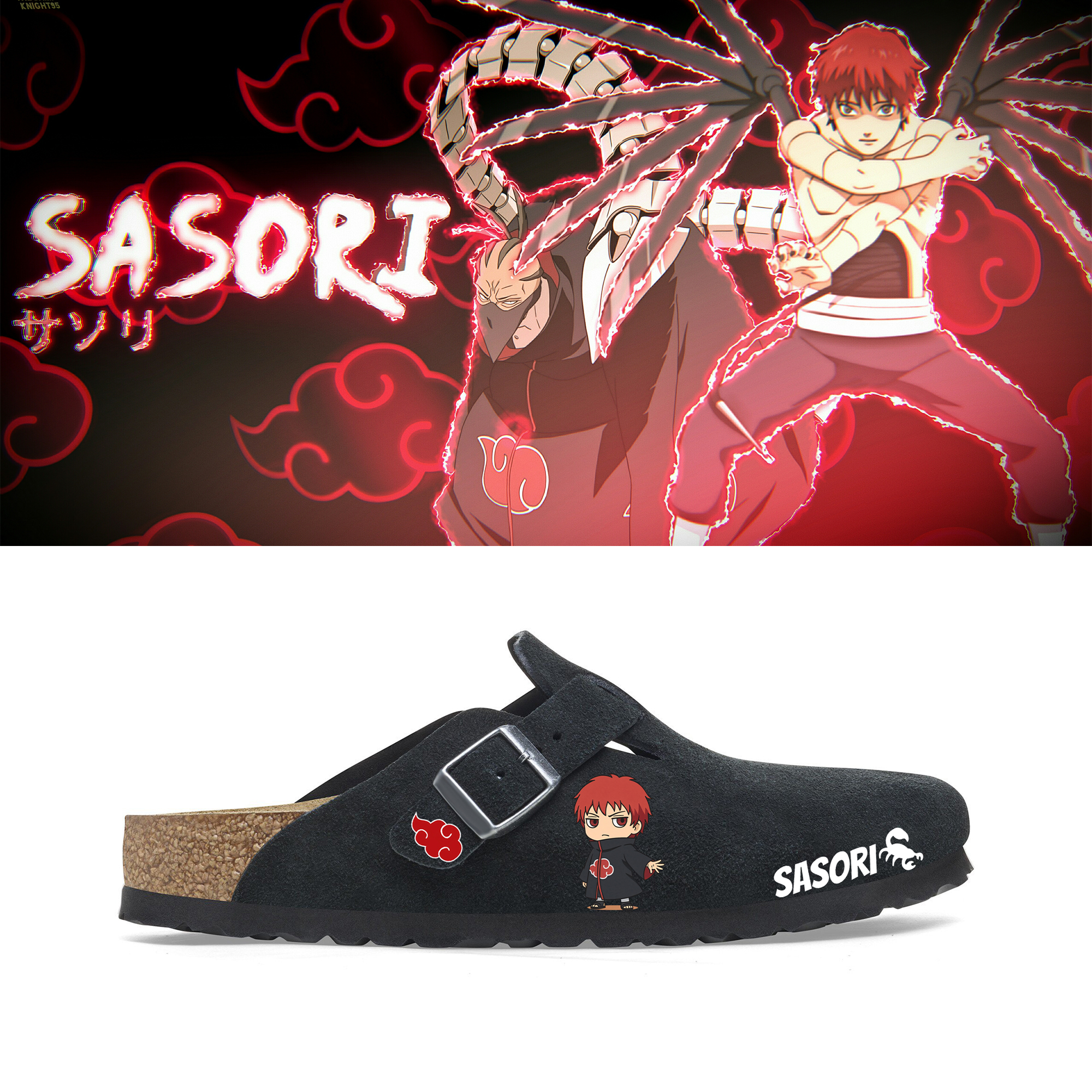 Naruto Anime Unisex Boston Soft Footbed Suede Leather