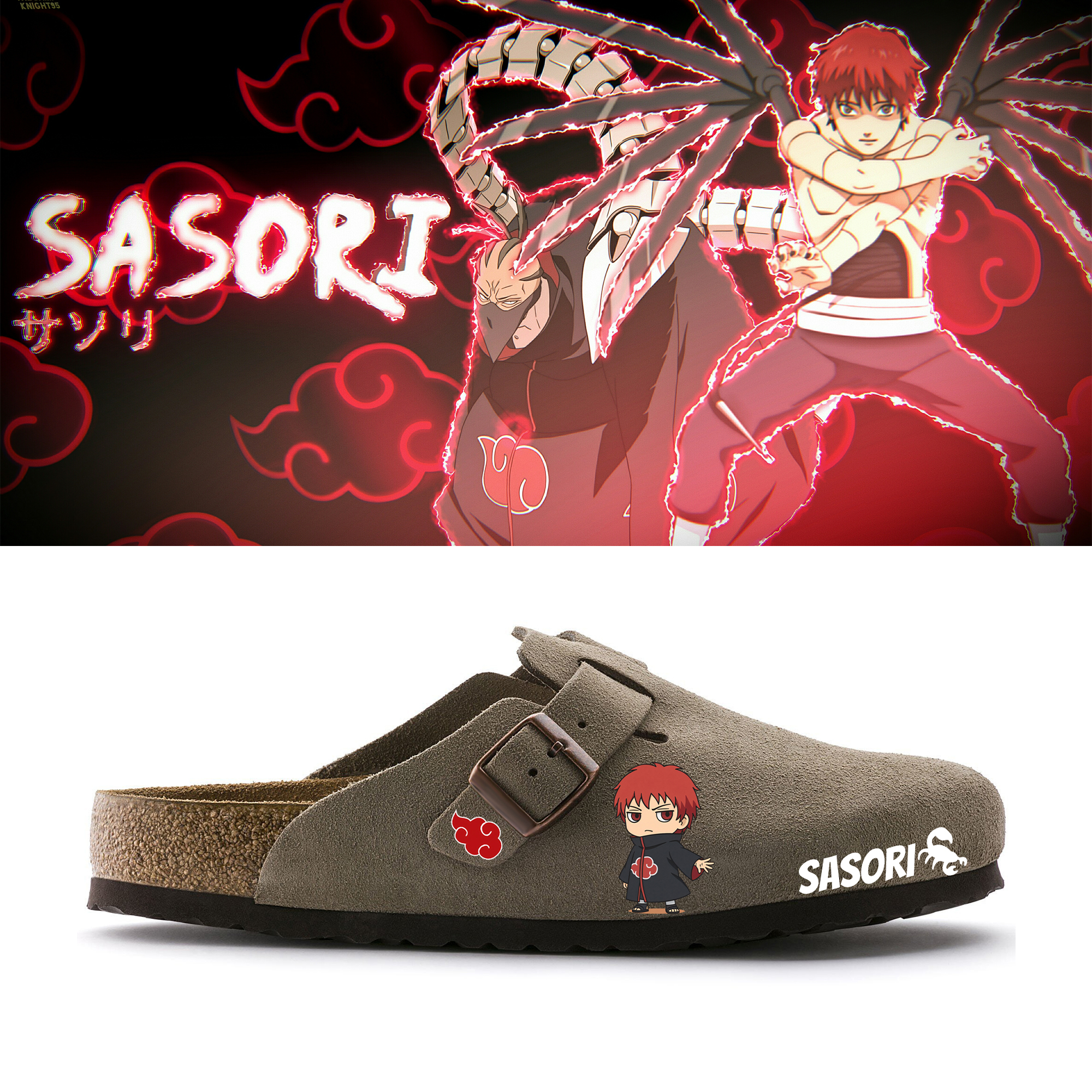 Naruto Anime Unisex Boston Soft Footbed Suede Leather