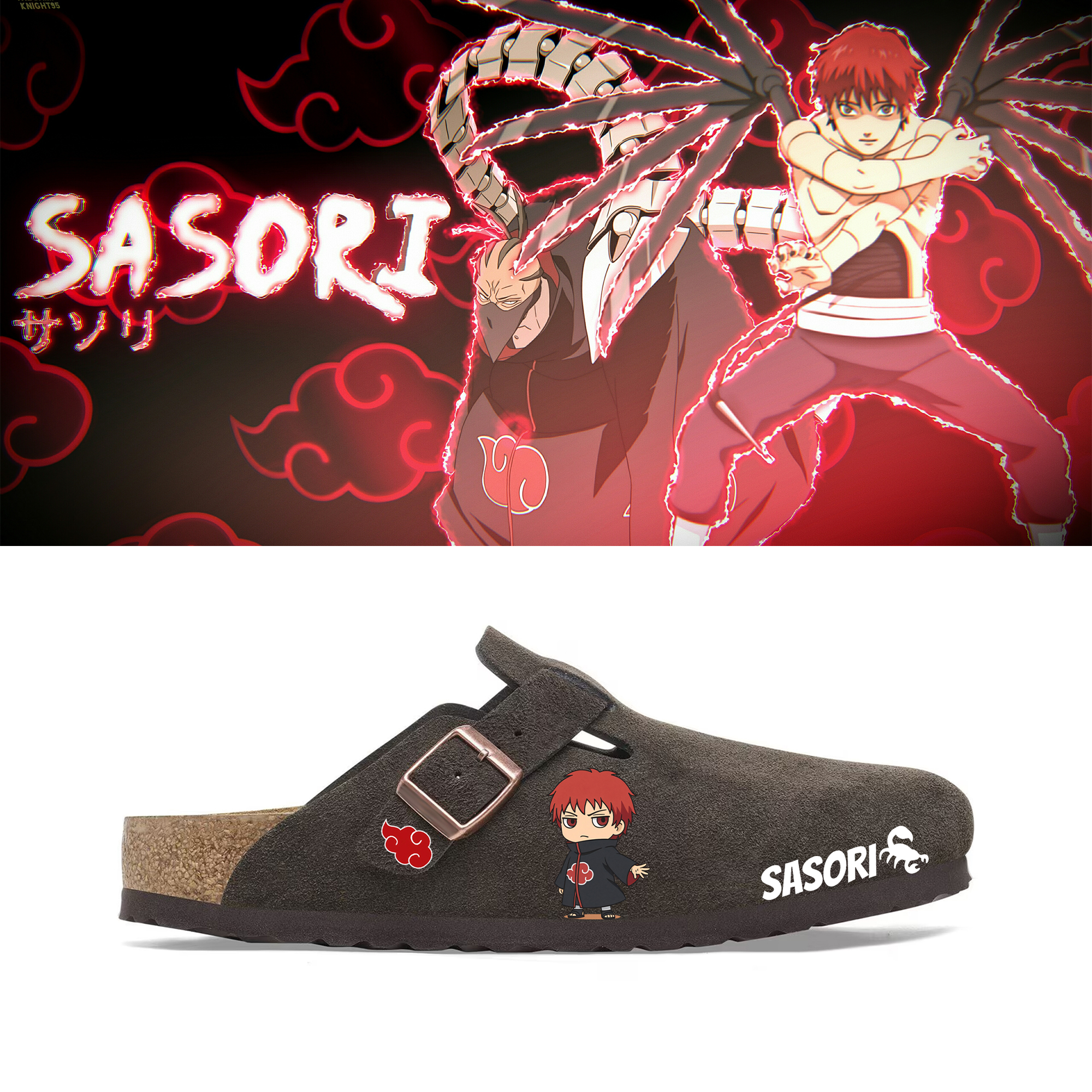 Naruto Anime Unisex Boston Soft Footbed Suede Leather