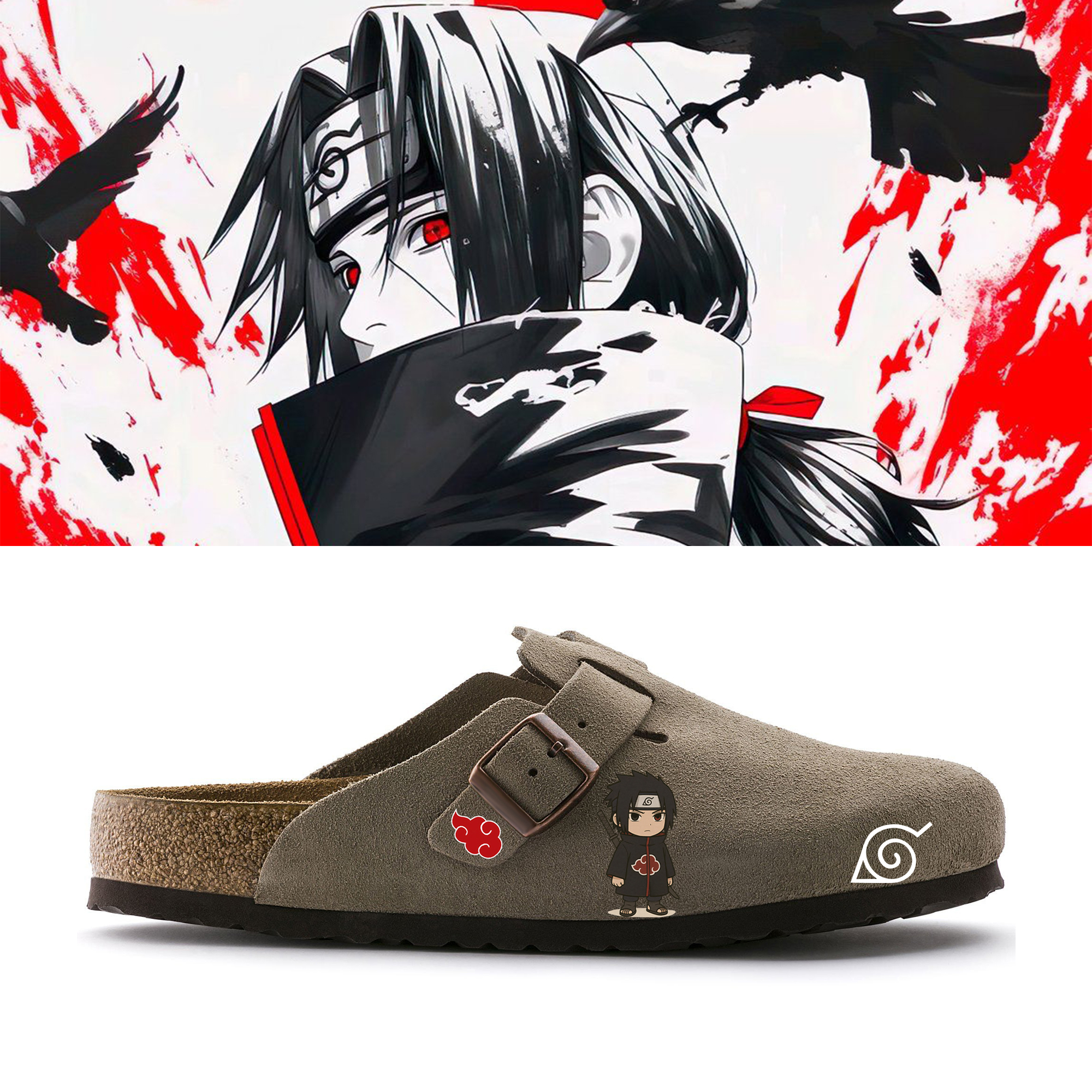 Naruto Anime Unisex Boston Soft Footbed Suede Leather