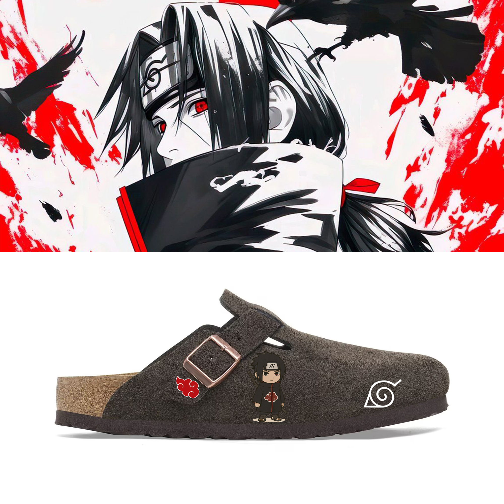 Naruto Anime Unisex Boston Soft Footbed Suede Leather