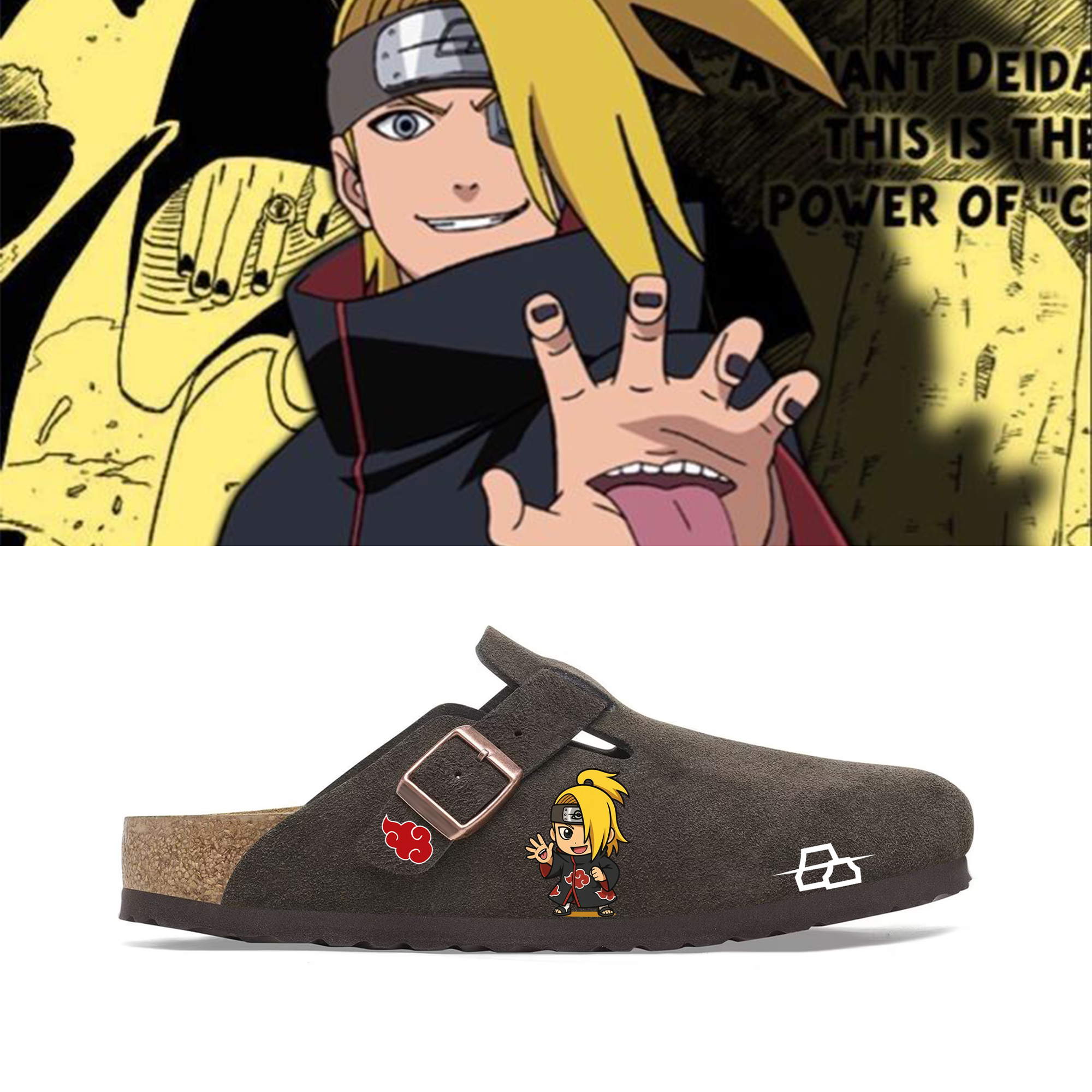 Naruto Anime Unisex Boston Soft Footbed Suede Leather