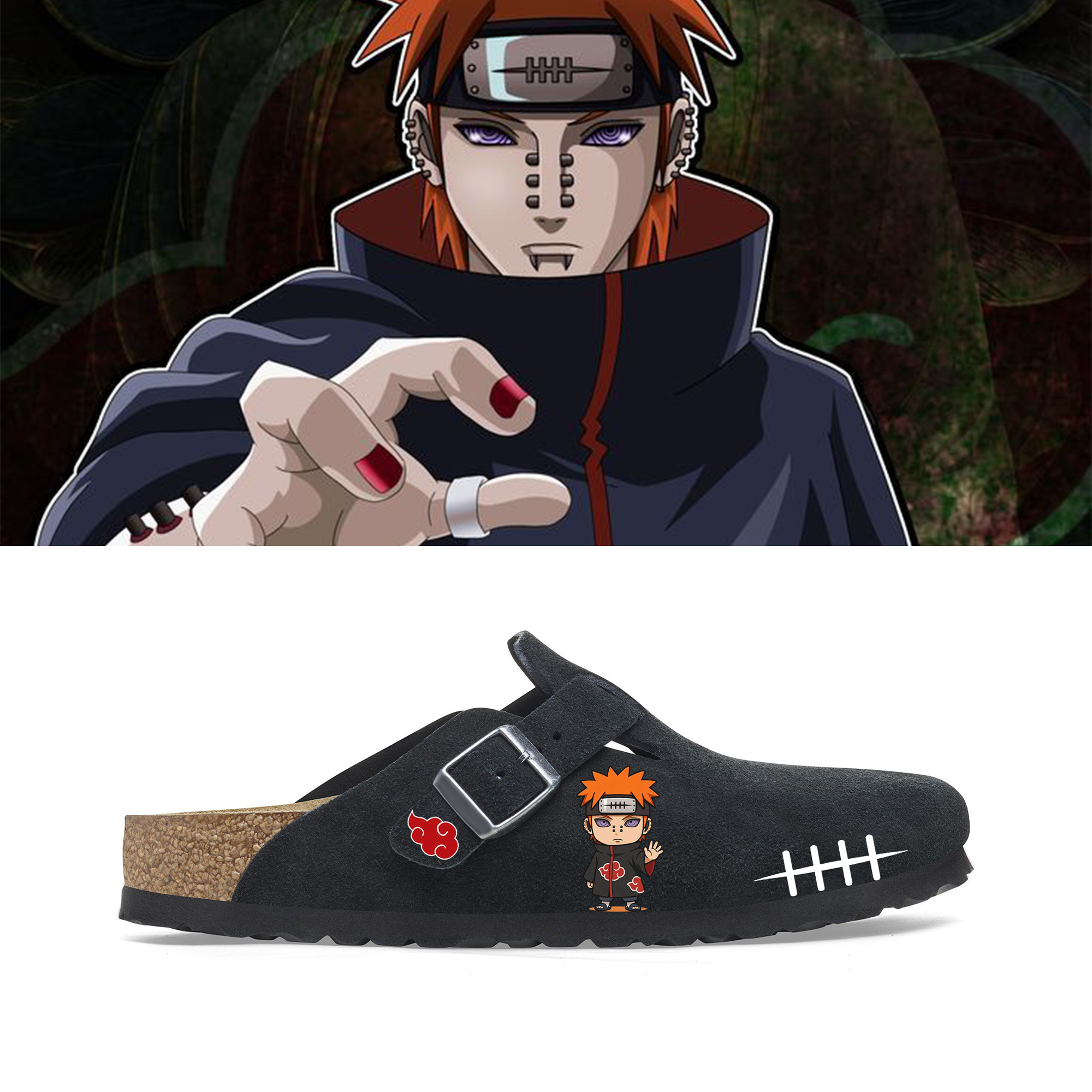 Naruto Anime Unisex Boston Soft Footbed Suede Leather