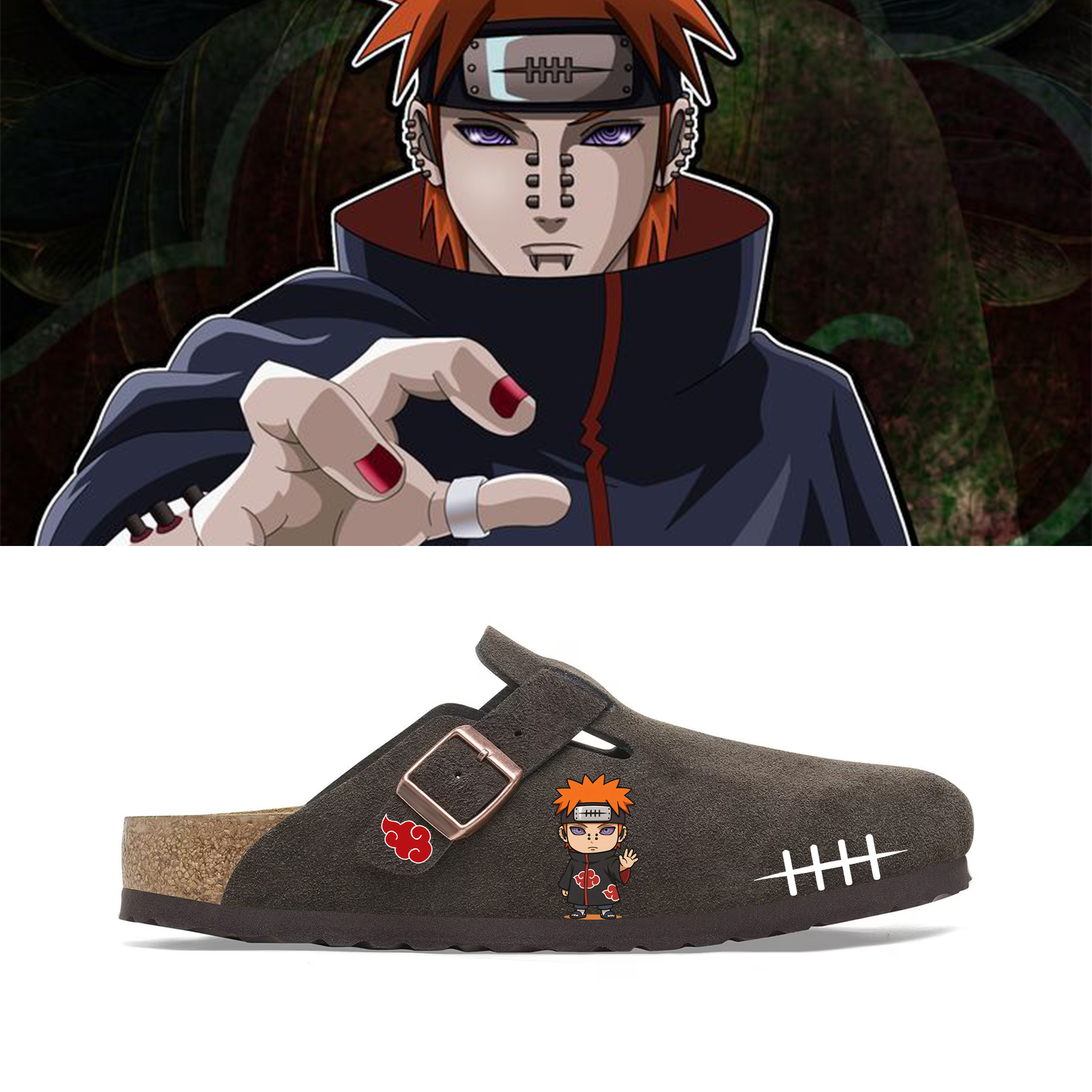 Naruto Anime Unisex Boston Soft Footbed Suede Leather
