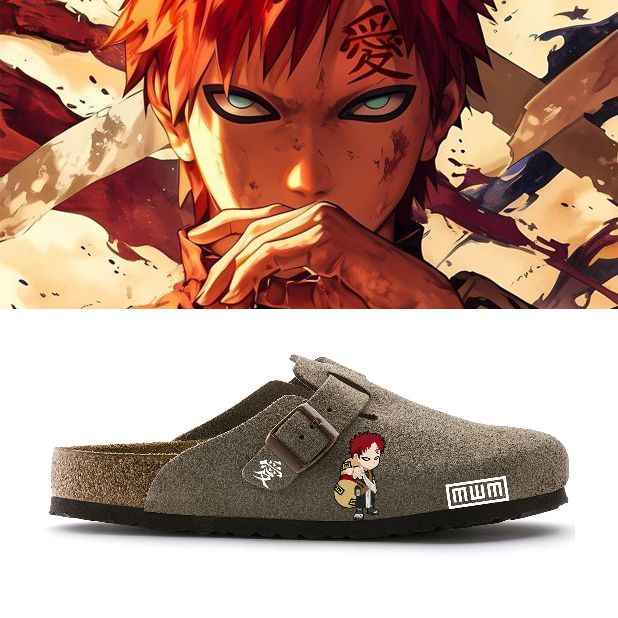 Naruto Anime Unisex Boston Soft Footbed Suede Leather