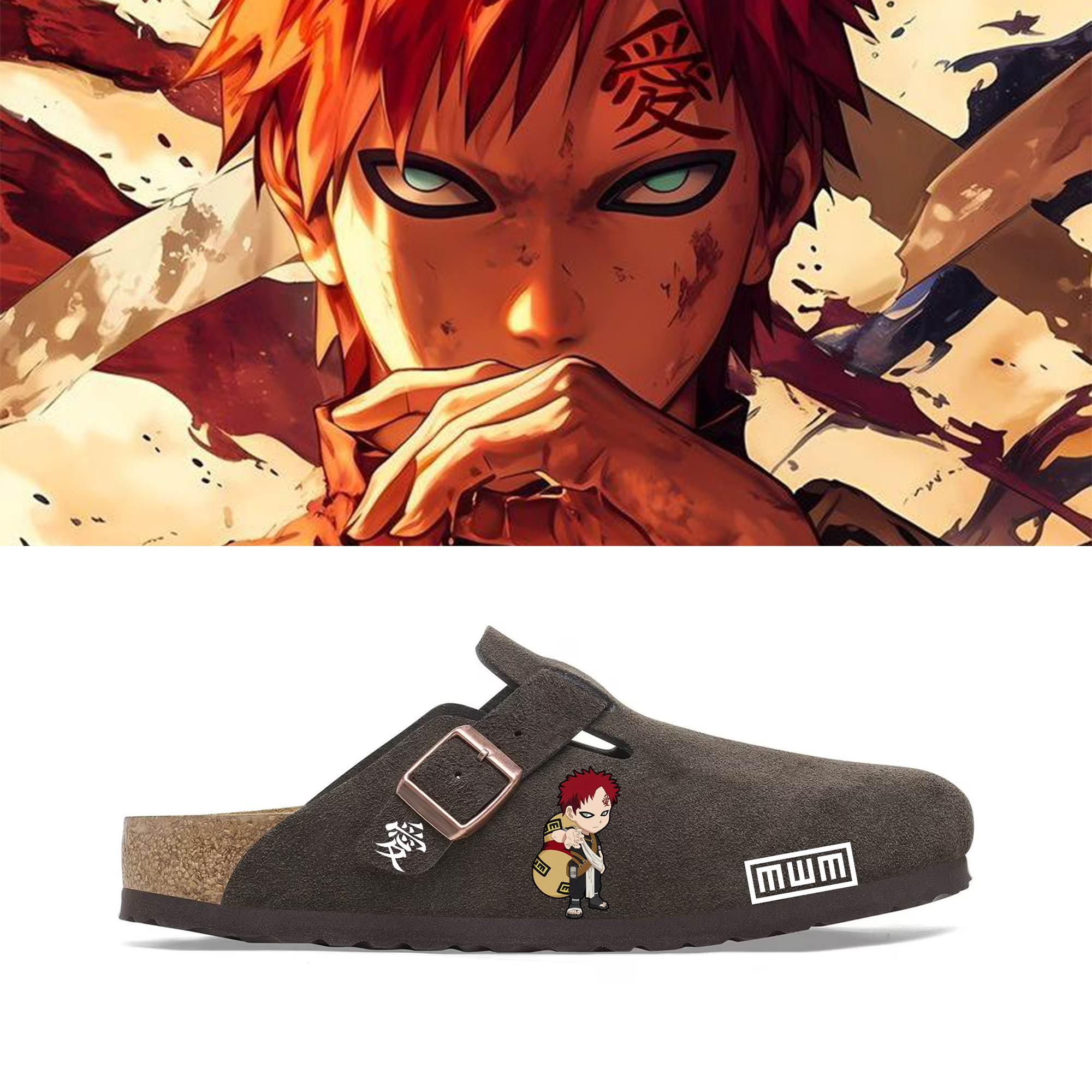Naruto Anime Unisex Boston Soft Footbed Suede Leather