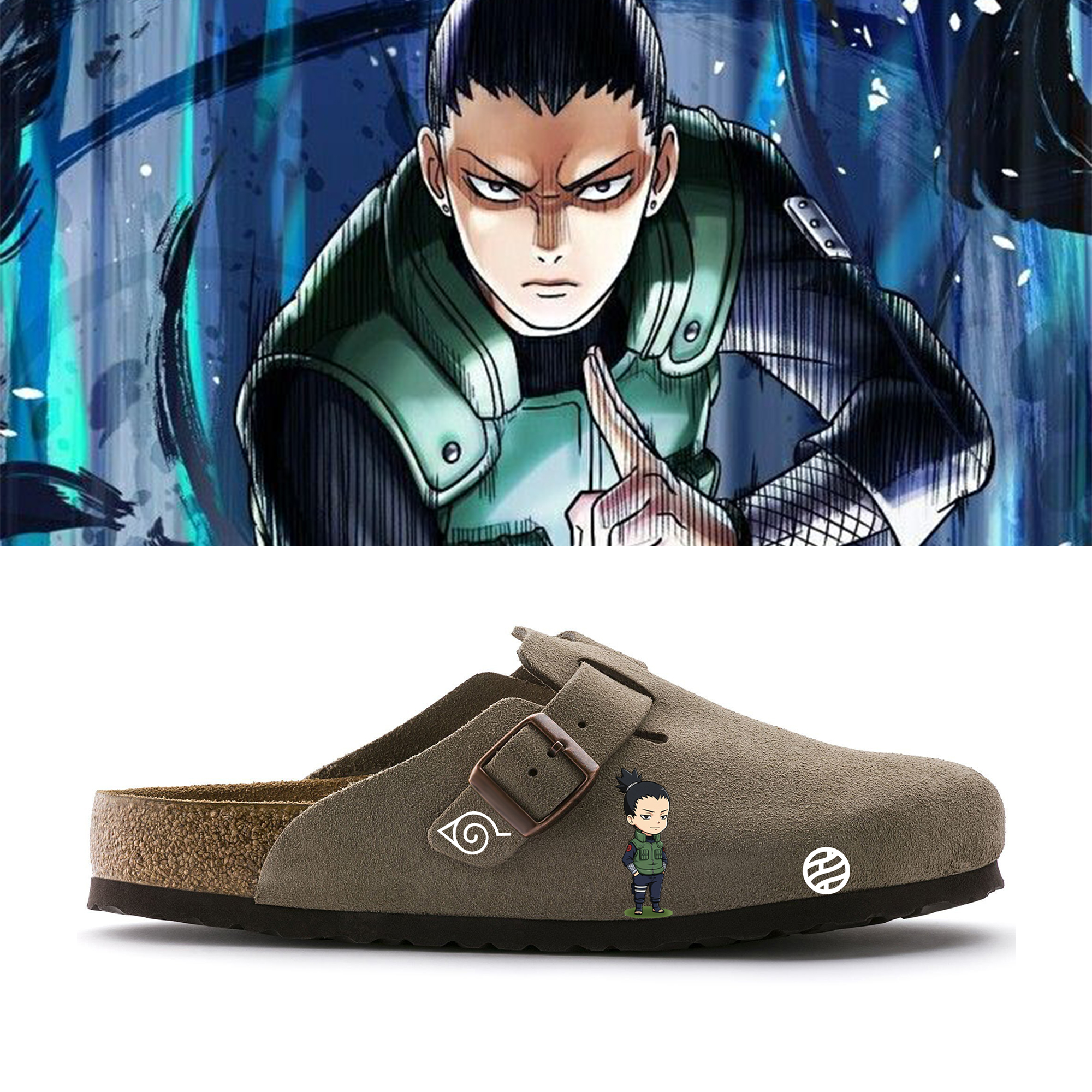 Naruto Anime Unisex Boston Soft Footbed Suede Leather
