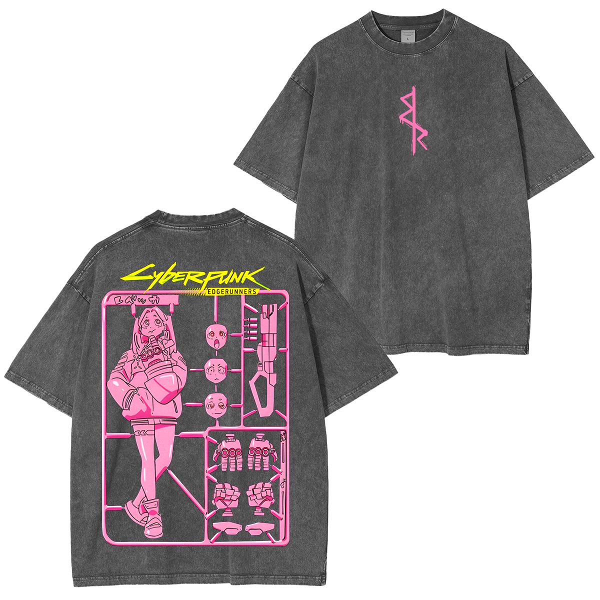 Cyberpunk Edgerunners Anime Unisex Washed T-Shirt