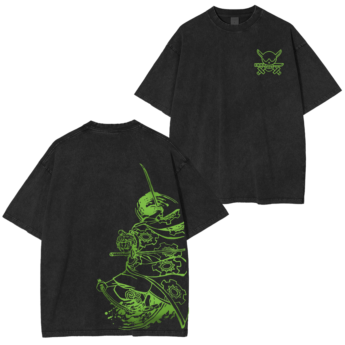 Ronoa Zoro One Piece Anime Unisex Washed T-Shirt