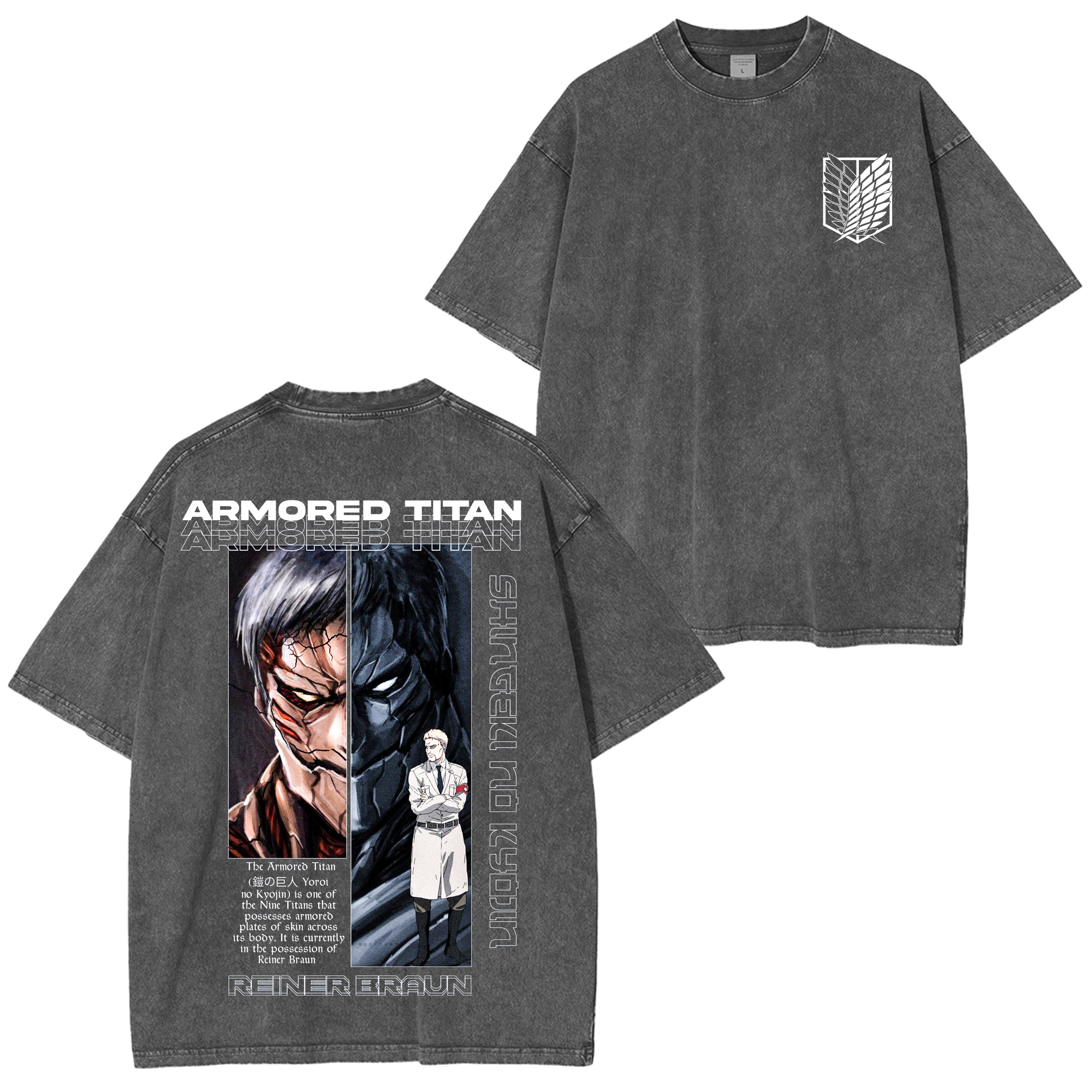 Attack on Titan Oversized Anime Washed T-shirt/Crewneck/Hoodie