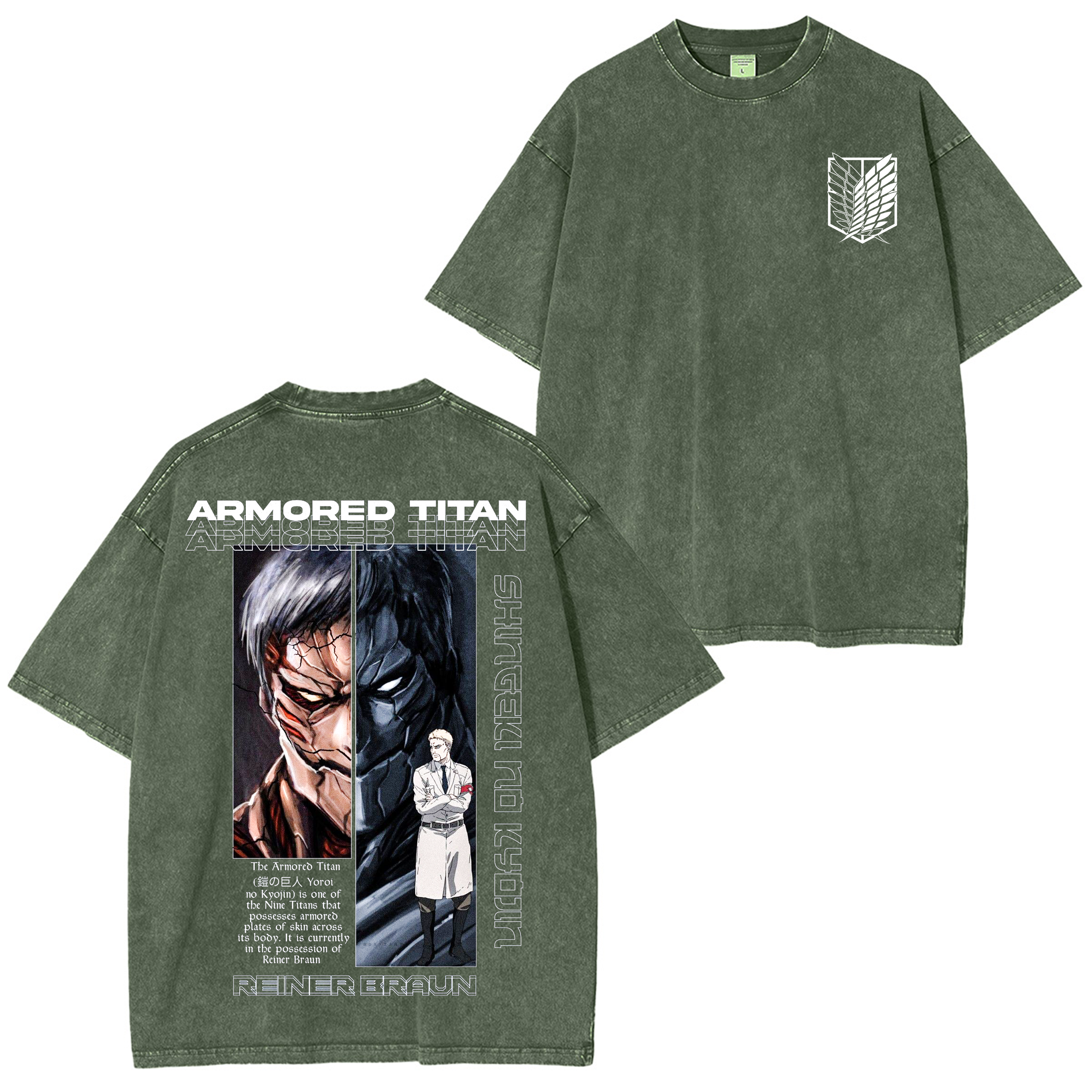 Attack on Titan Oversized Anime Washed T-shirt/Crewneck/Hoodie