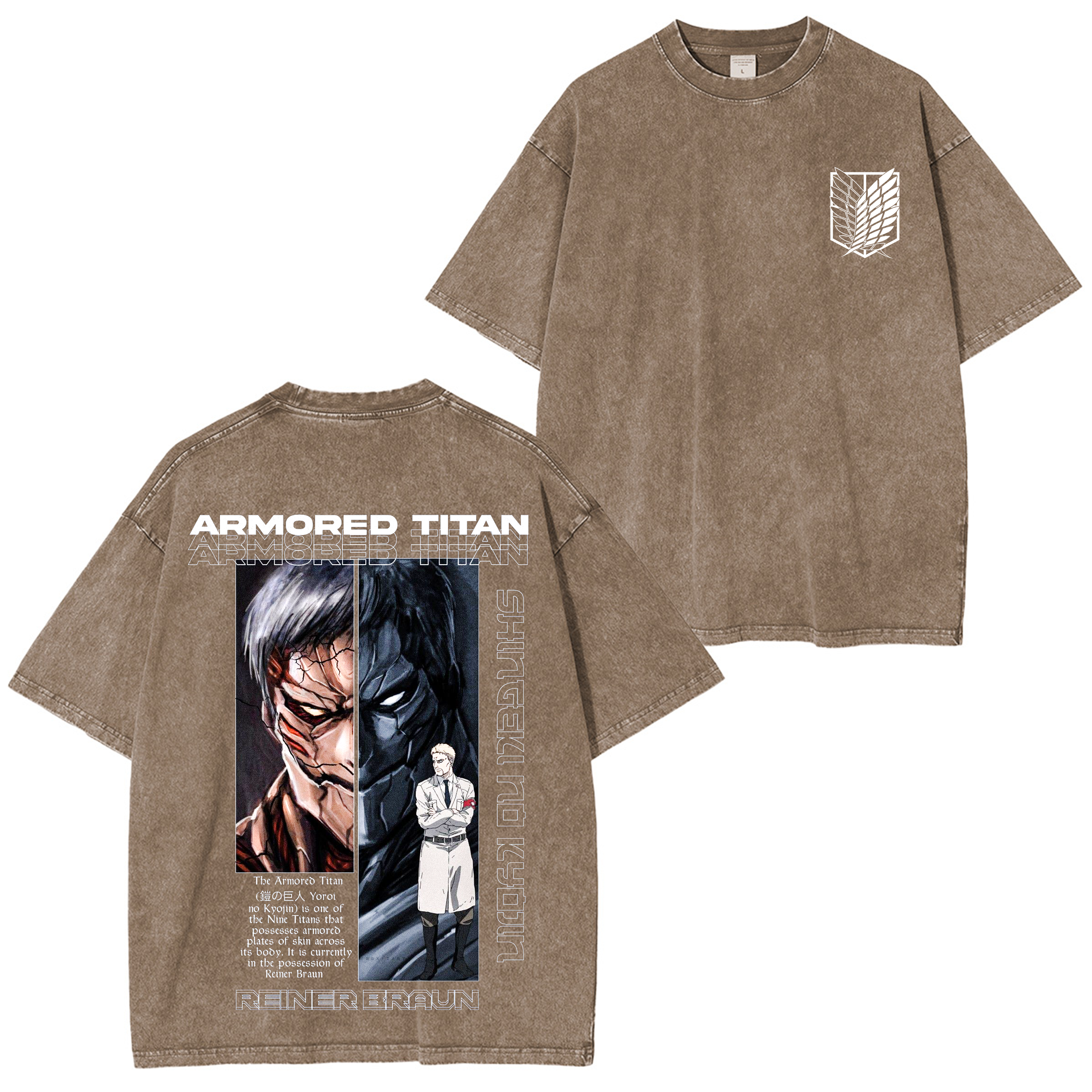 Attack on Titan Oversized Anime Washed T-shirt/Crewneck/Hoodie