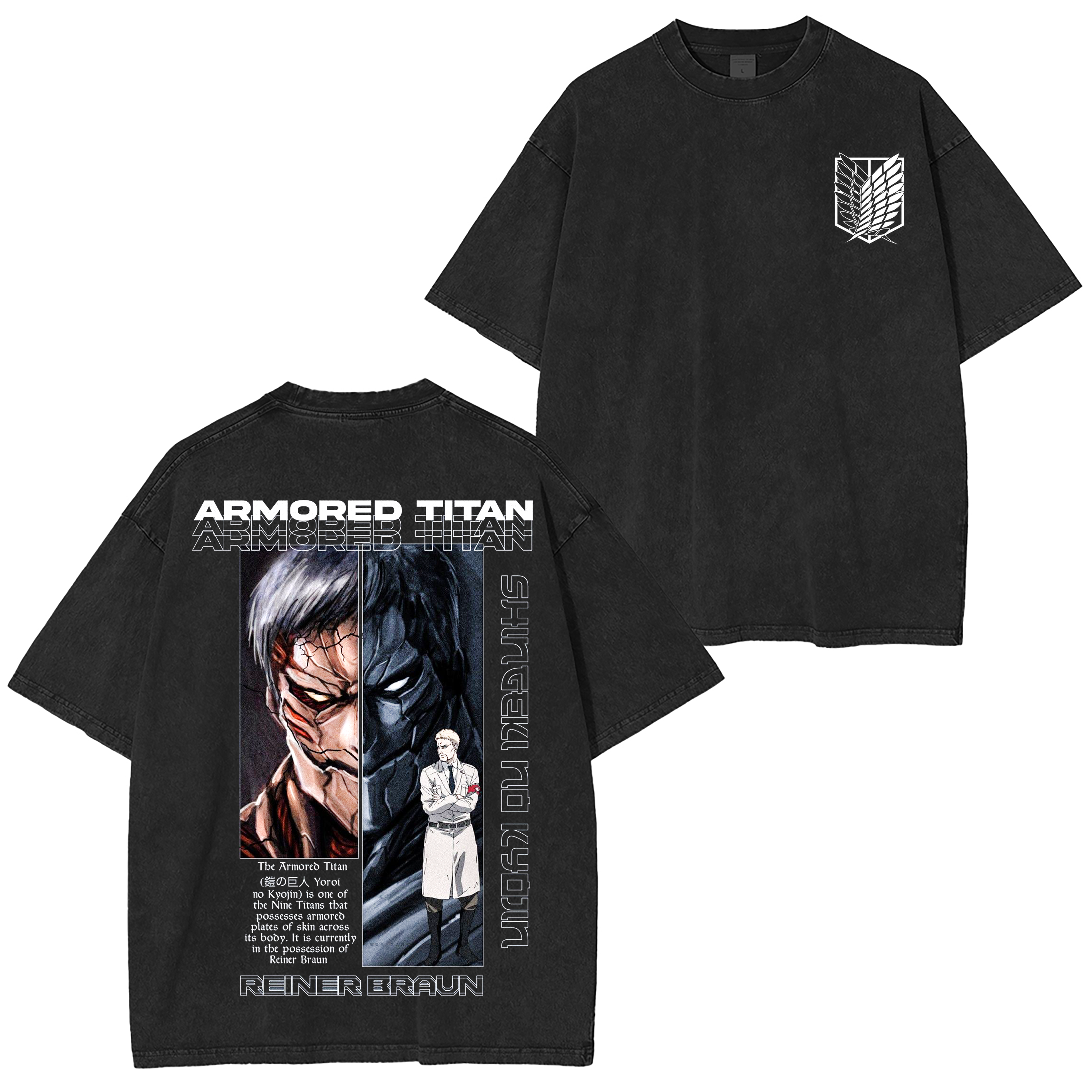 Attack on Titan Oversized Anime Washed T-shirt/Crewneck/Hoodie