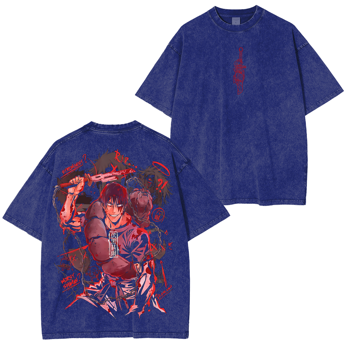 Toji Fushiguro Vintage ,Jujutsu Kaisen  Anime Unisex Washed T-Shirt