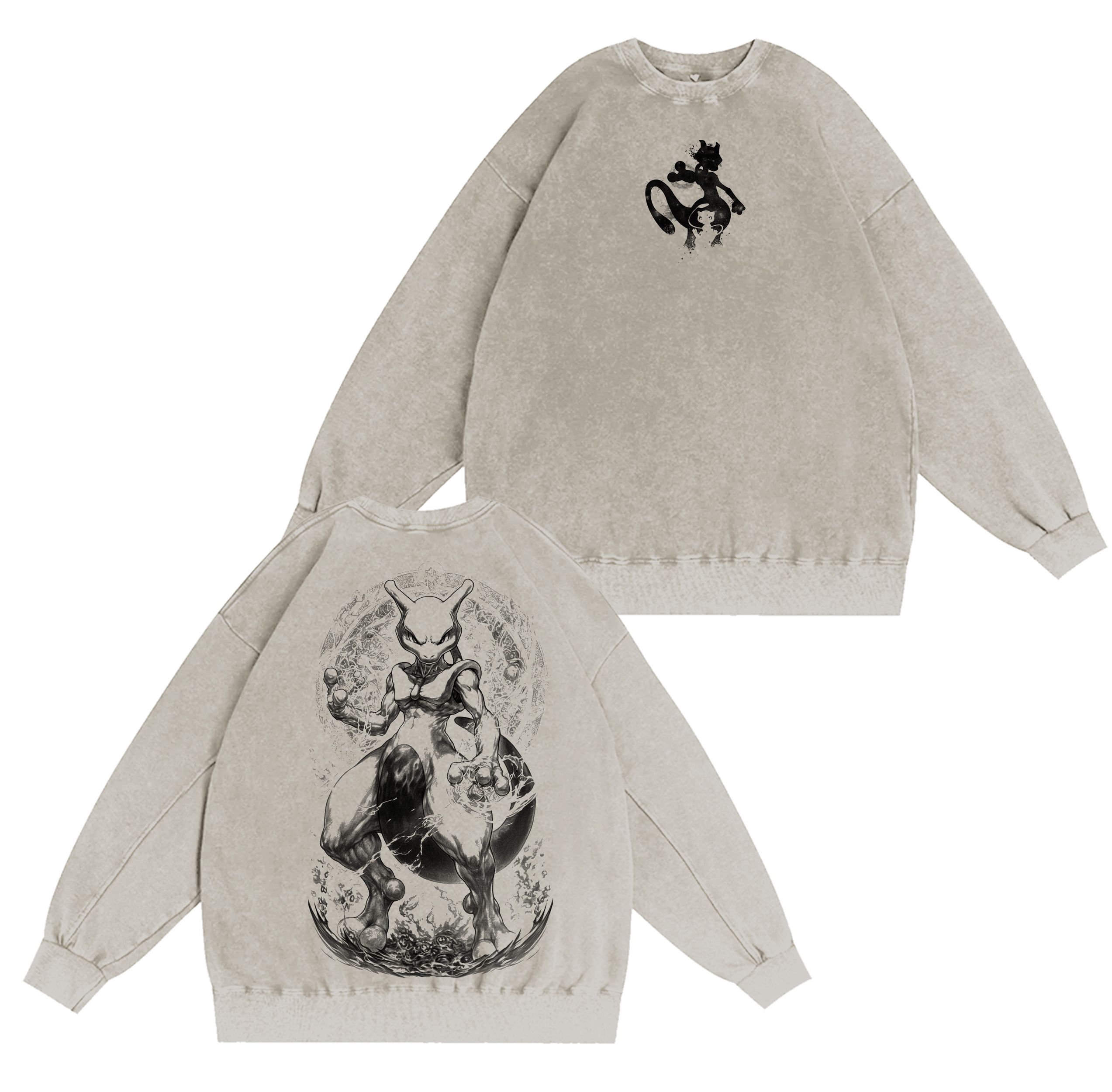 Mewtwo Psychic X PKM Legend Vintage Washed T-shirt/Crewneck/Hoodie