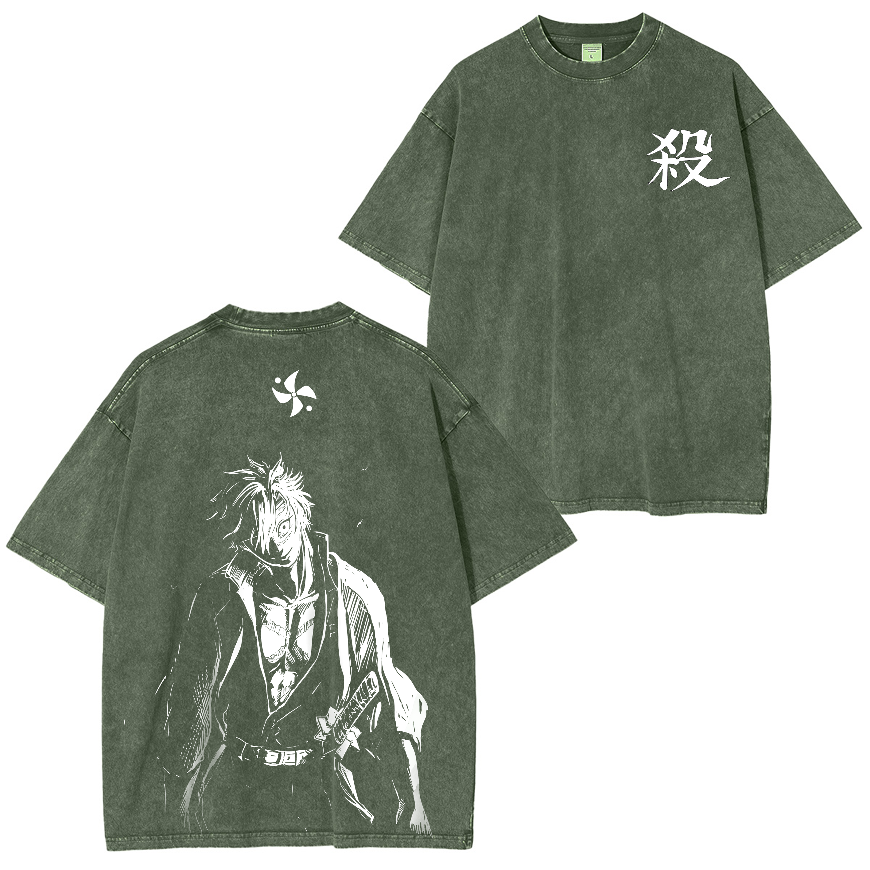 Wind Hashira Sanemi  Anime Washed T-shirt/Crewneck/Hoodie