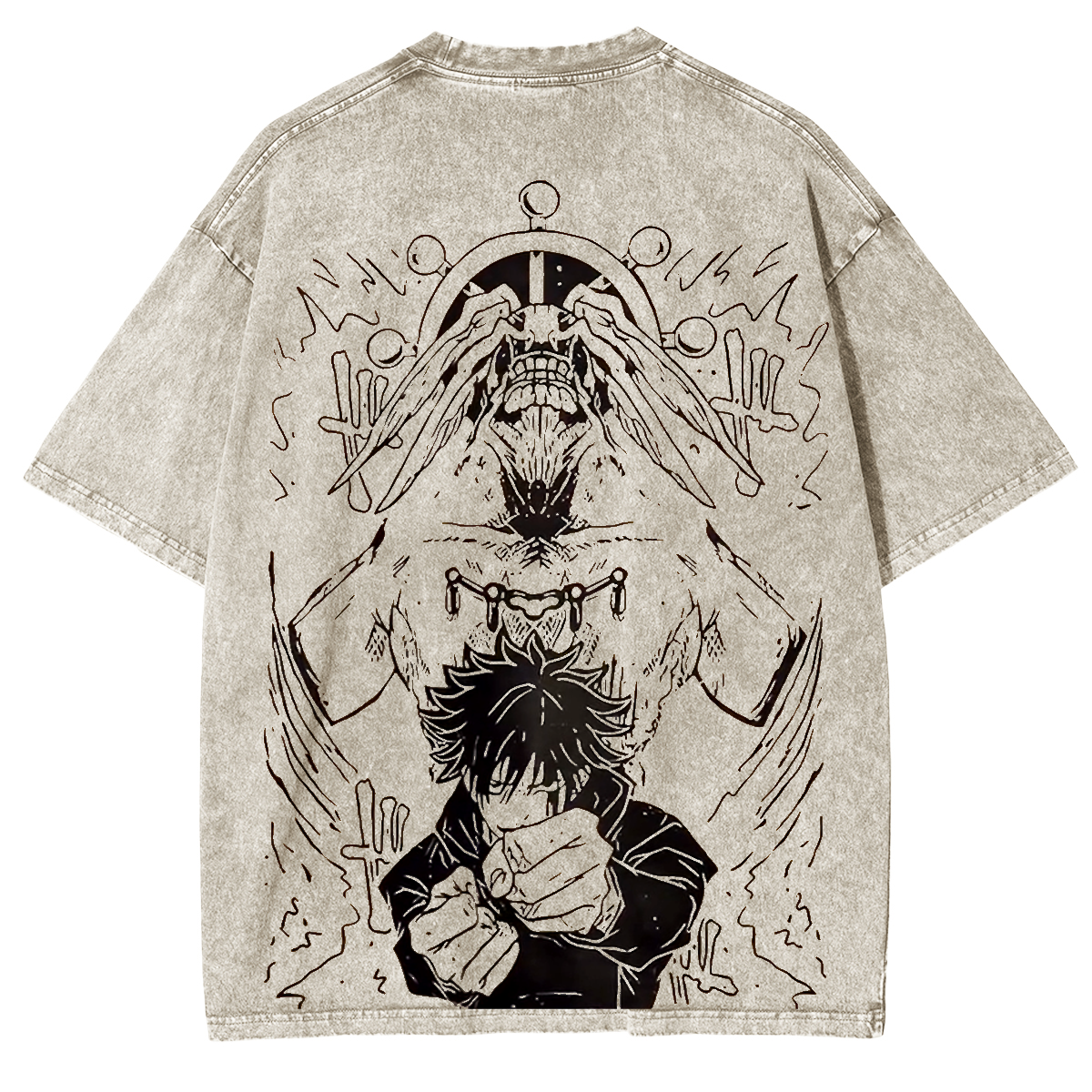 Megumi  Mahoraga,Jujutsu Kaisen Anime Washed Unisex T-Shirt