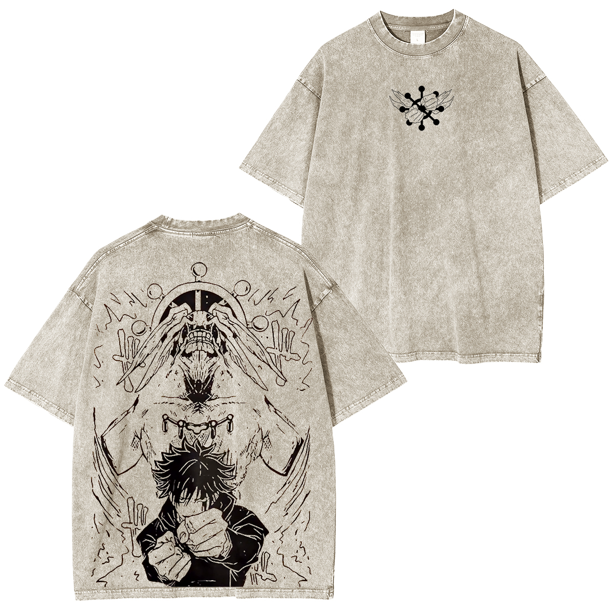 Megumi  Mahoraga,Jujutsu Kaisen Anime Washed Unisex T-Shirt