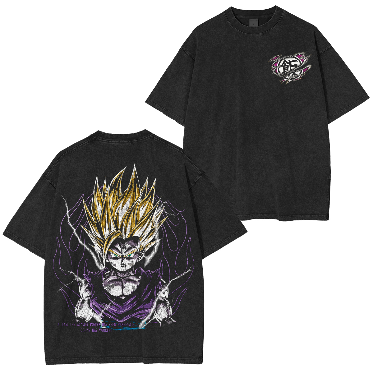 Gohan ,Dragon Ball  Anime Washed T-shirt/Crewneck/Hoodie