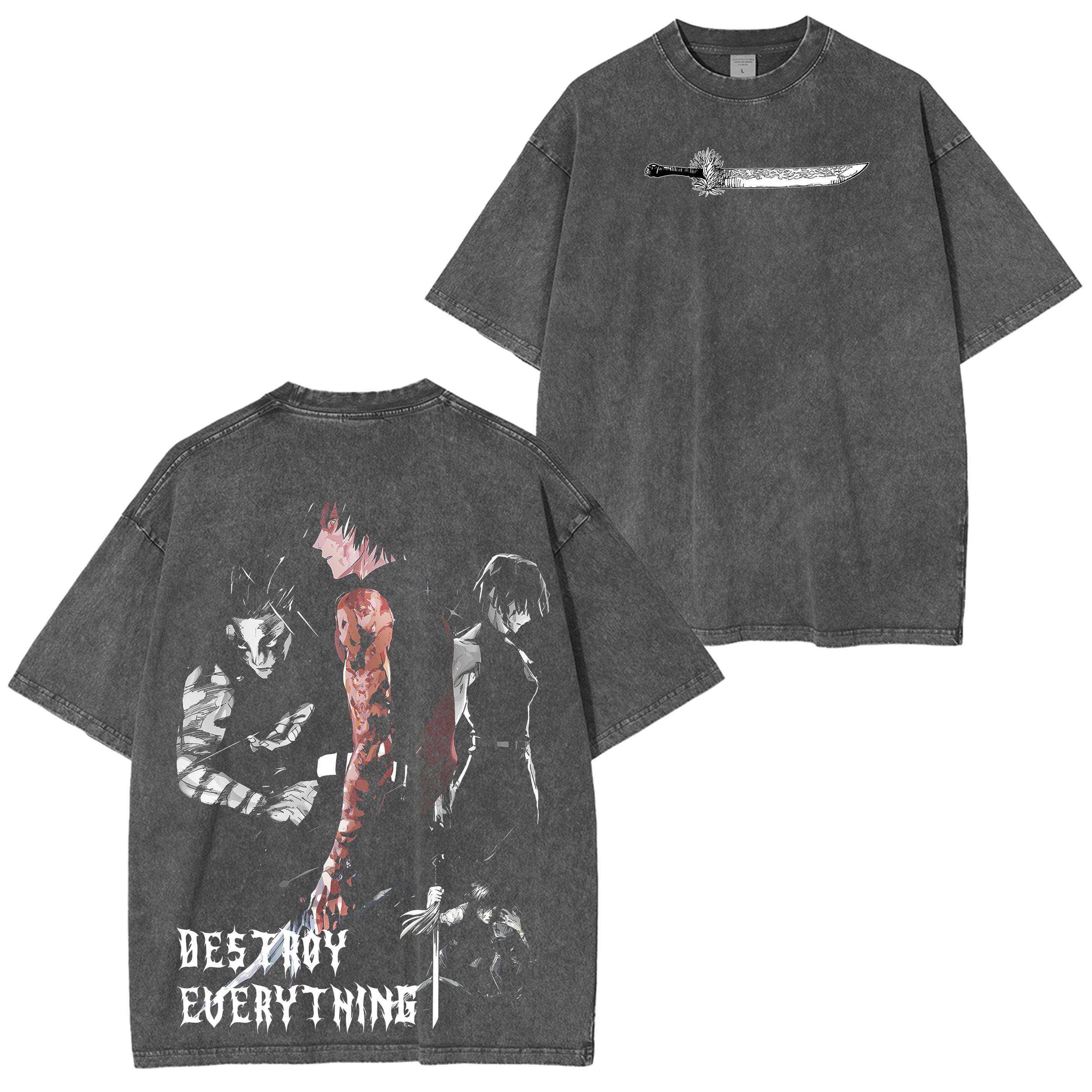 Maki Zenzin "Destroy Everything"Jujutsu Kaisen Anime Washed T-shirt/Crewneck/Hoodie