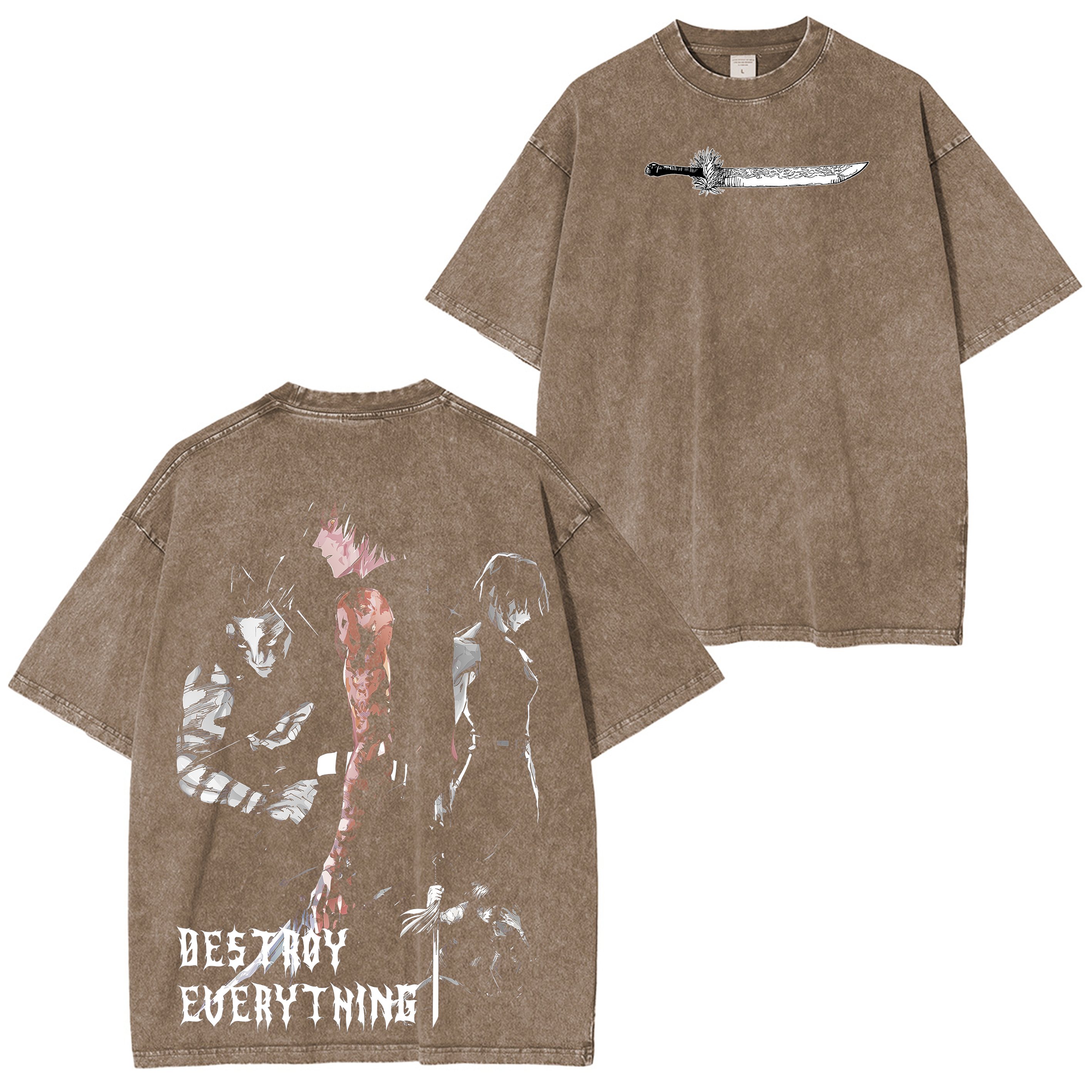 Maki Zenzin "Destroy Everything"Jujutsu Kaisen Anime Washed T-shirt/Crewneck/Hoodie