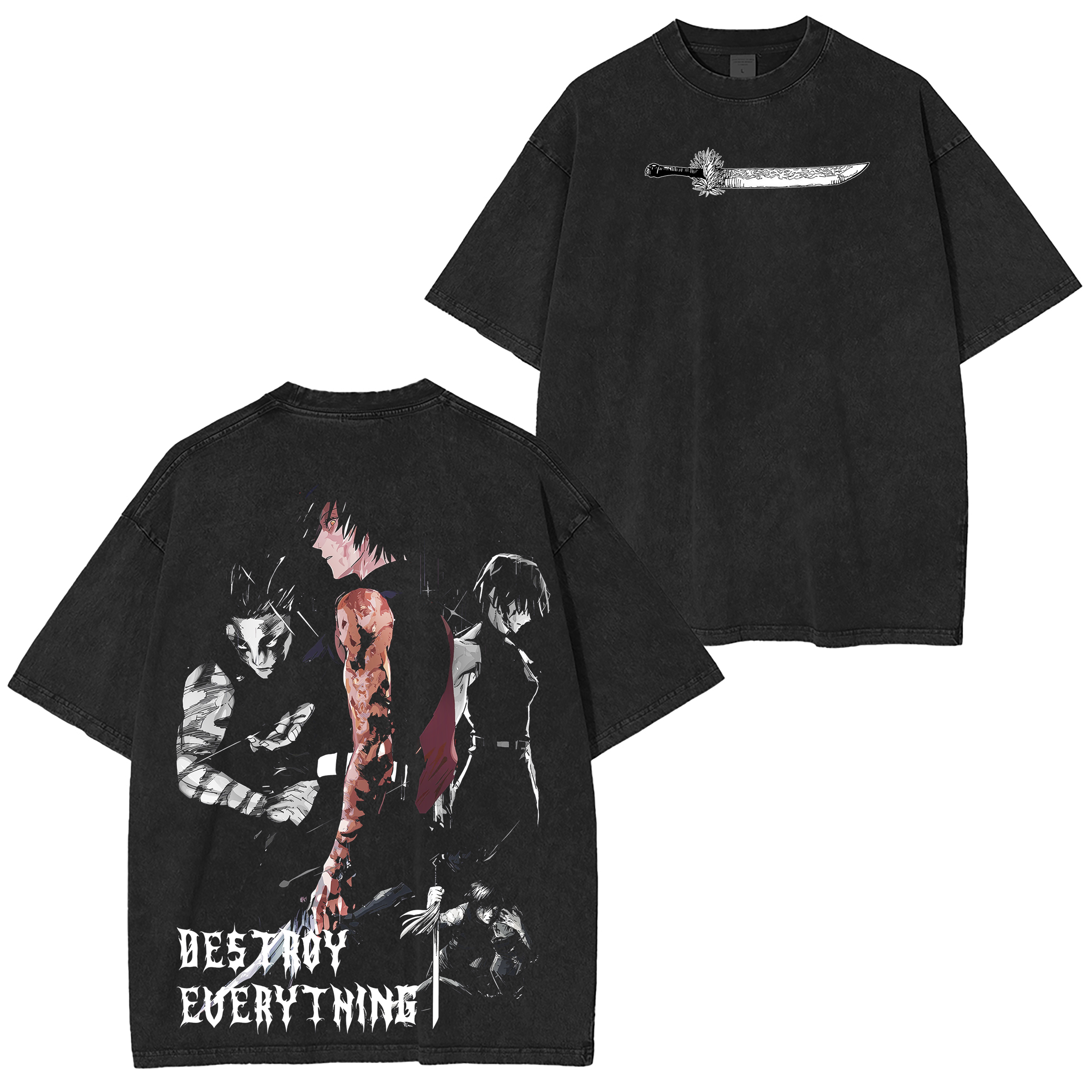 Maki Zenzin "Destroy Everything"Jujutsu Kaisen Anime Washed T-shirt/Crewneck/Hoodie
