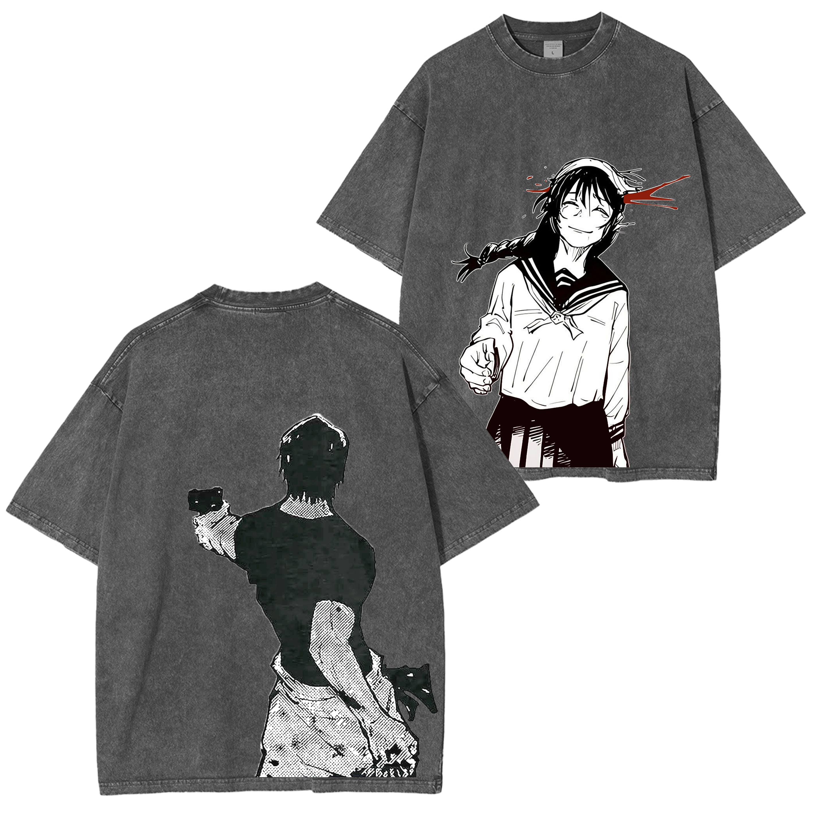 Toji And Amanai Jujutsu Kaisen Anime Washed T-shirt/Crewneck/Hoodie