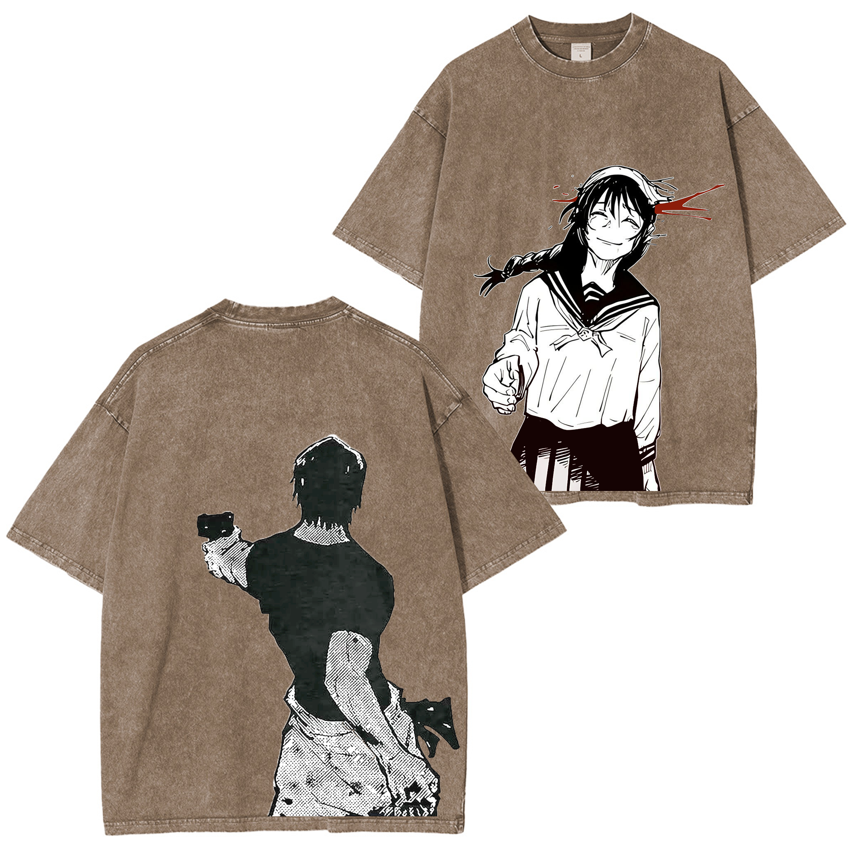 Toji And Amanai Jujutsu Kaisen Anime Washed T-shirt/Crewneck/Hoodie