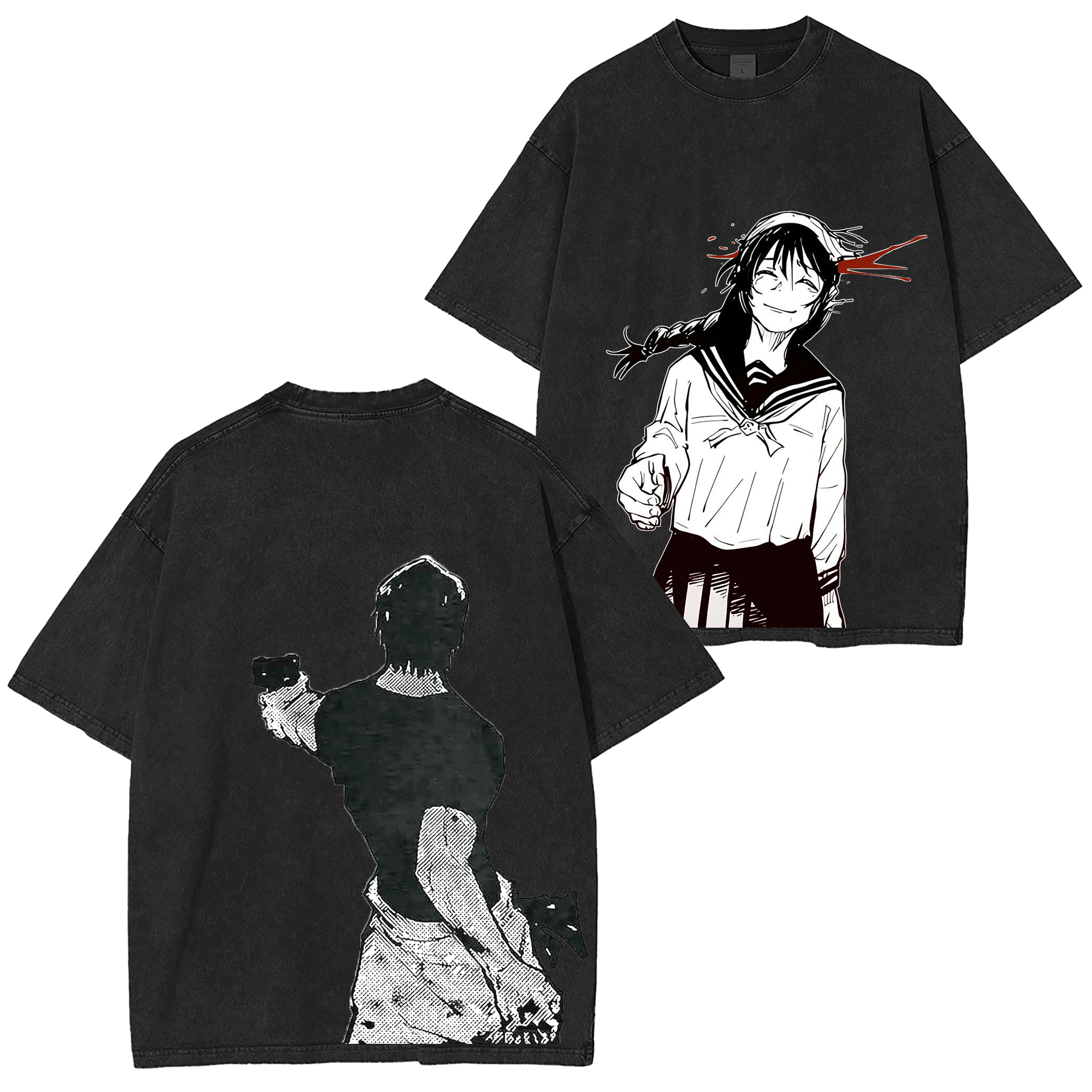 Toji And Amanai Jujutsu Kaisen Anime Washed T-shirt/Crewneck/Hoodie