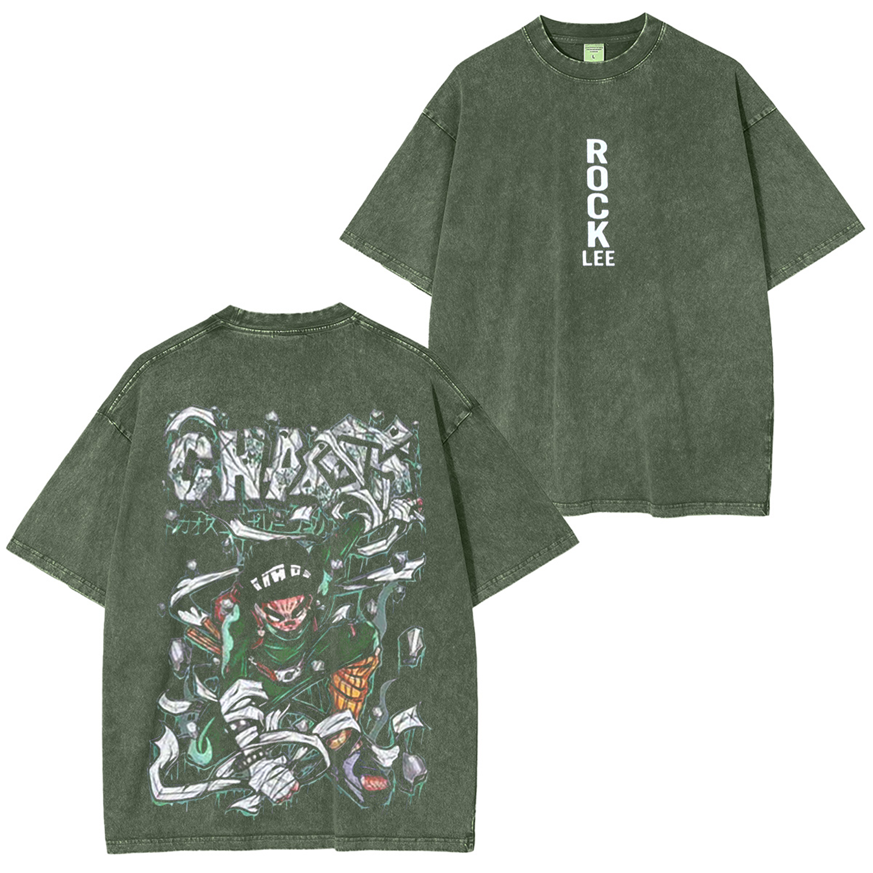 Rock Lee Anime Washed T-shirt/Crewneck/Hoodie