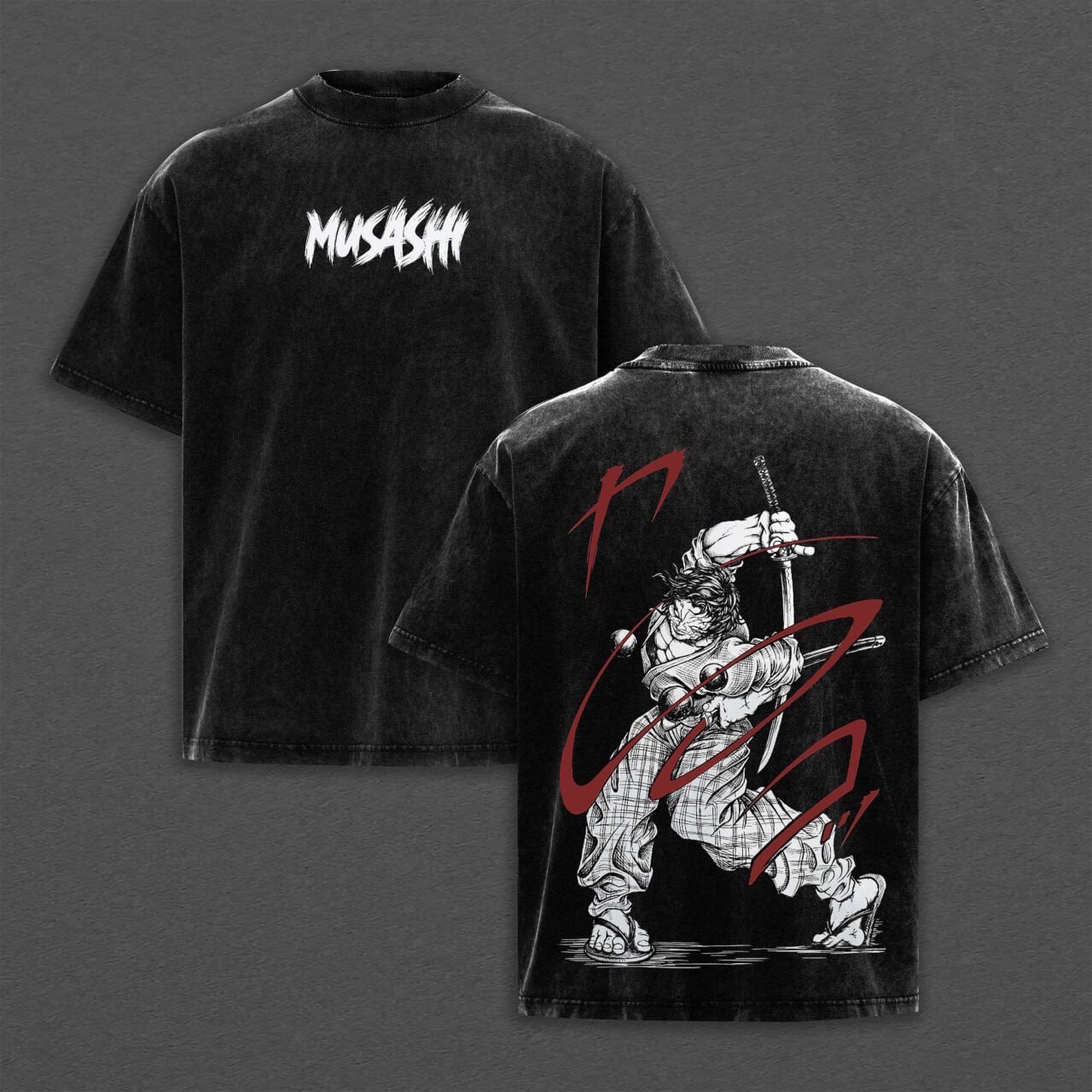 Baki-Dou,The Invincible Samurai Anime washed T-shirt/Crewneck/Hoodie