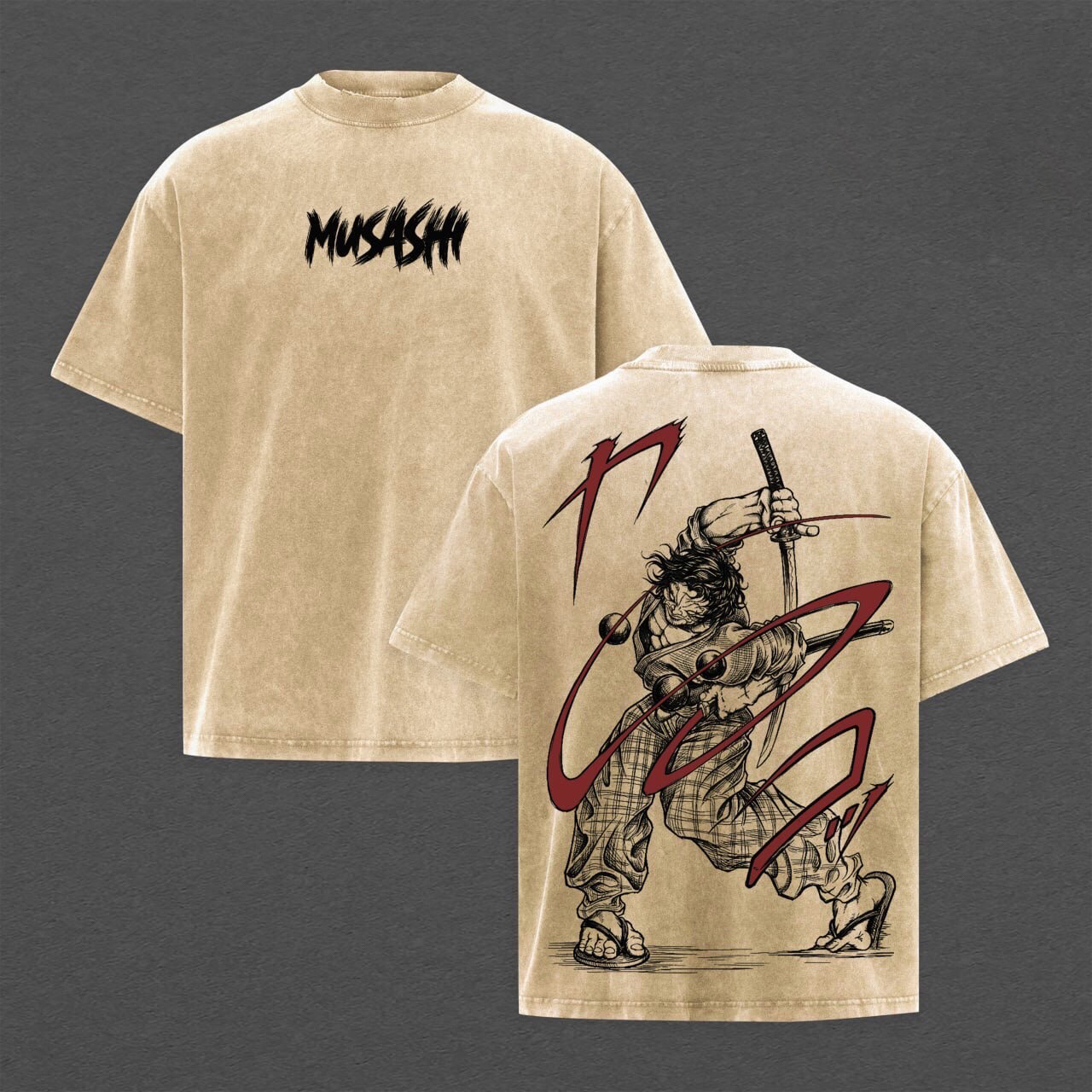 Baki-Dou,The Invincible Samurai Anime washed T-shirt/Crewneck/Hoodie