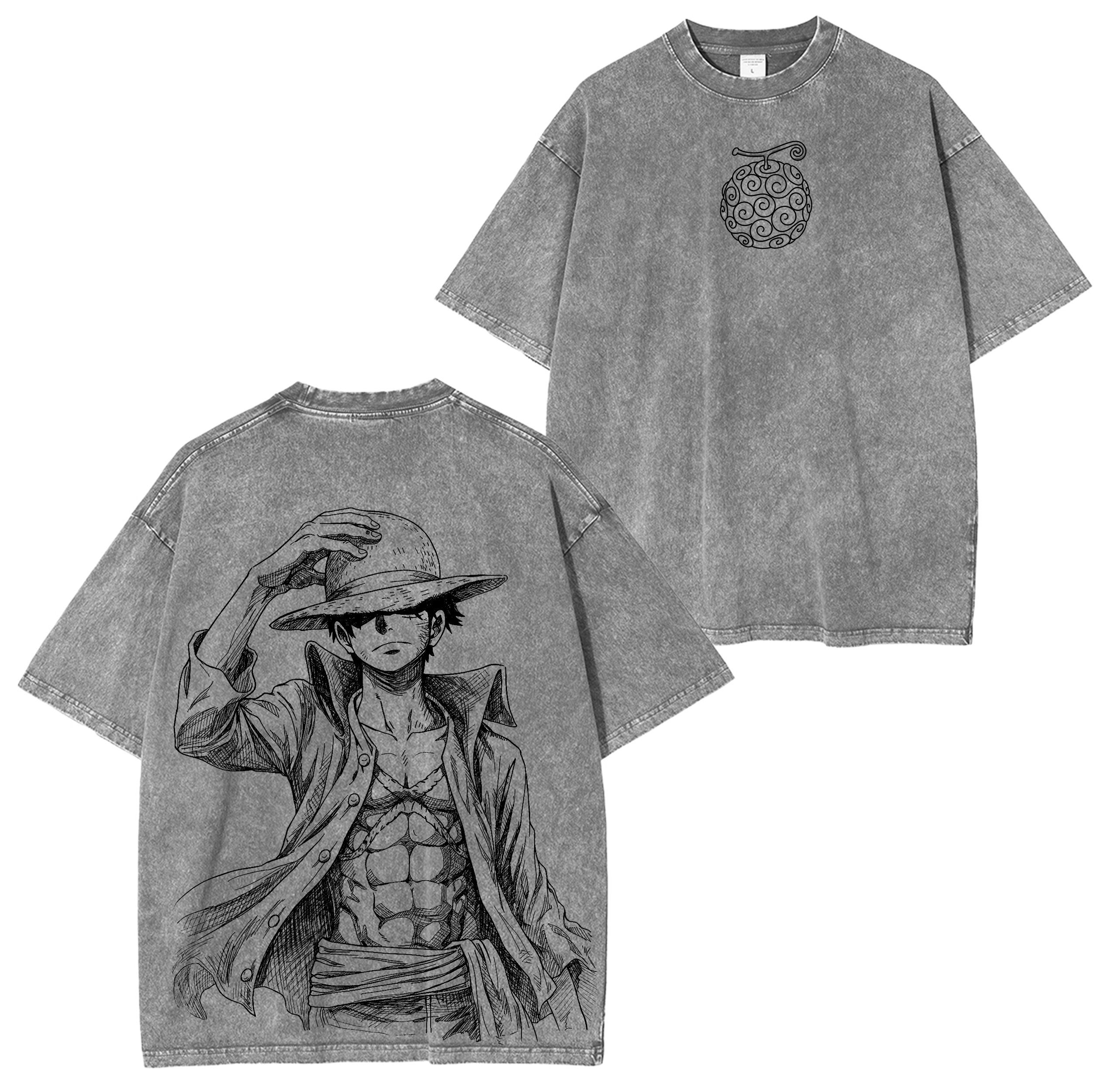 Luffy One Piece Anime Washed T-shirt/Crewneck/Hoodie