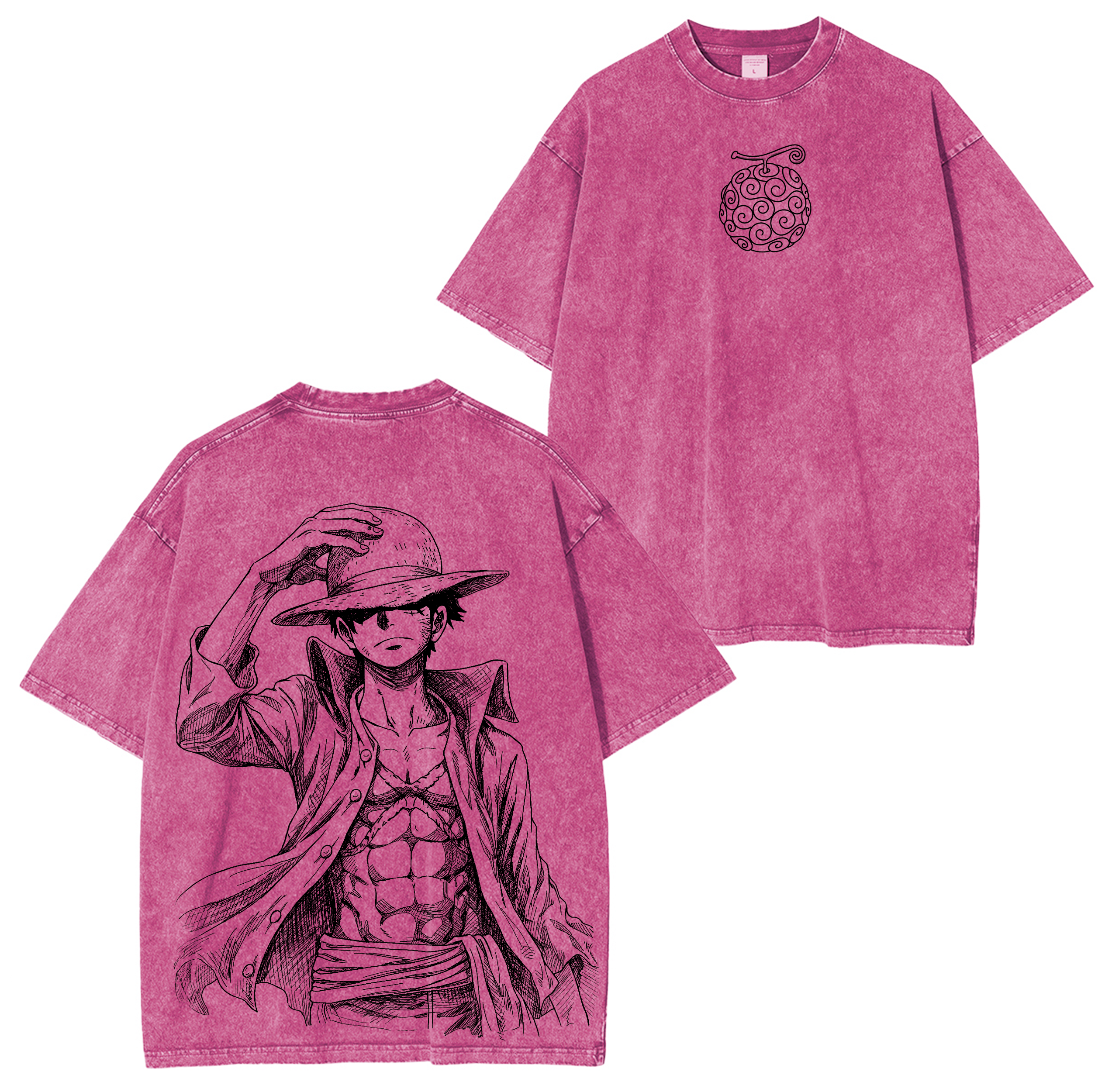 Luffy One Piece Anime Washed T-shirt/Crewneck/Hoodie
