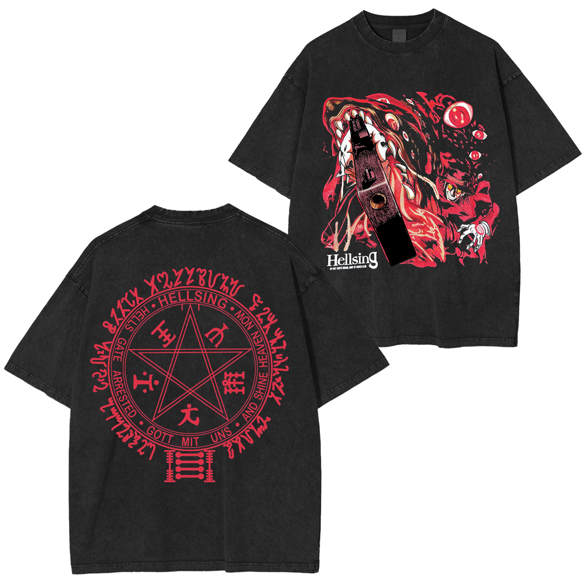Hellsing Anime Unisex Washed T-Shirt