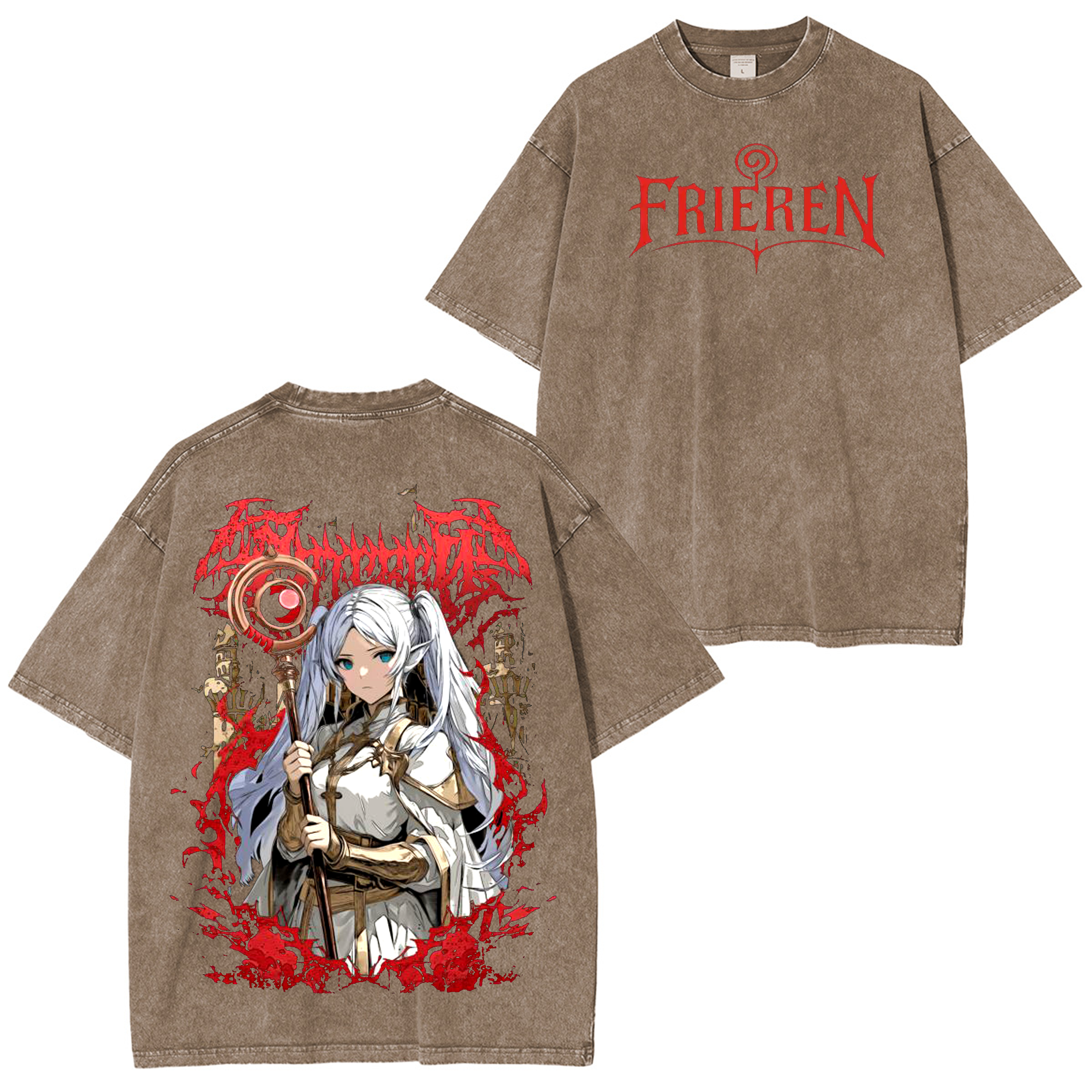 Frieren Anime Washed T-shirt/Crewneck/Hoodie