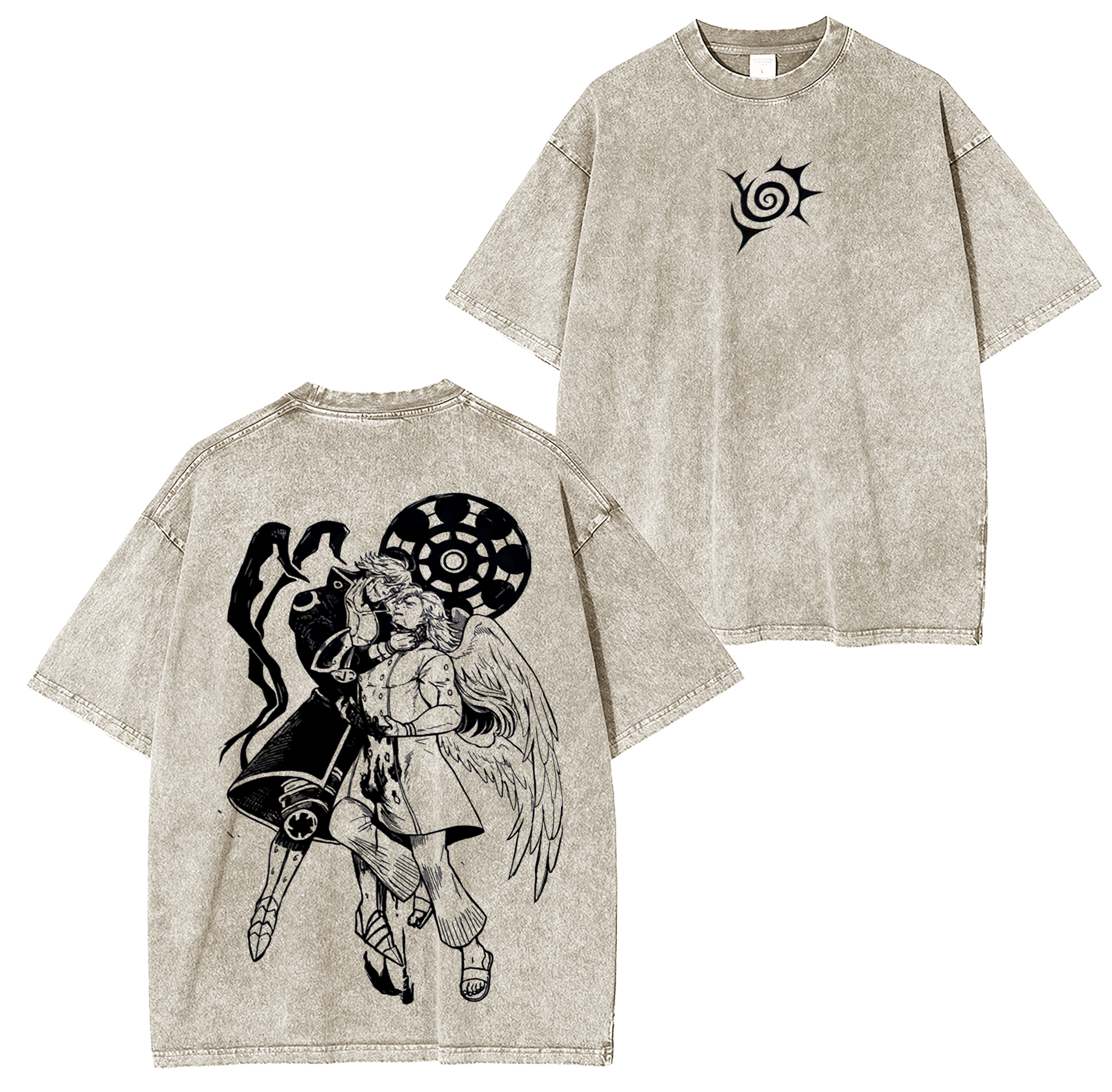 Estarossa x Mael,The Seven Deadly Sins Anime washed T-shirt/Crewneck/Hoodie