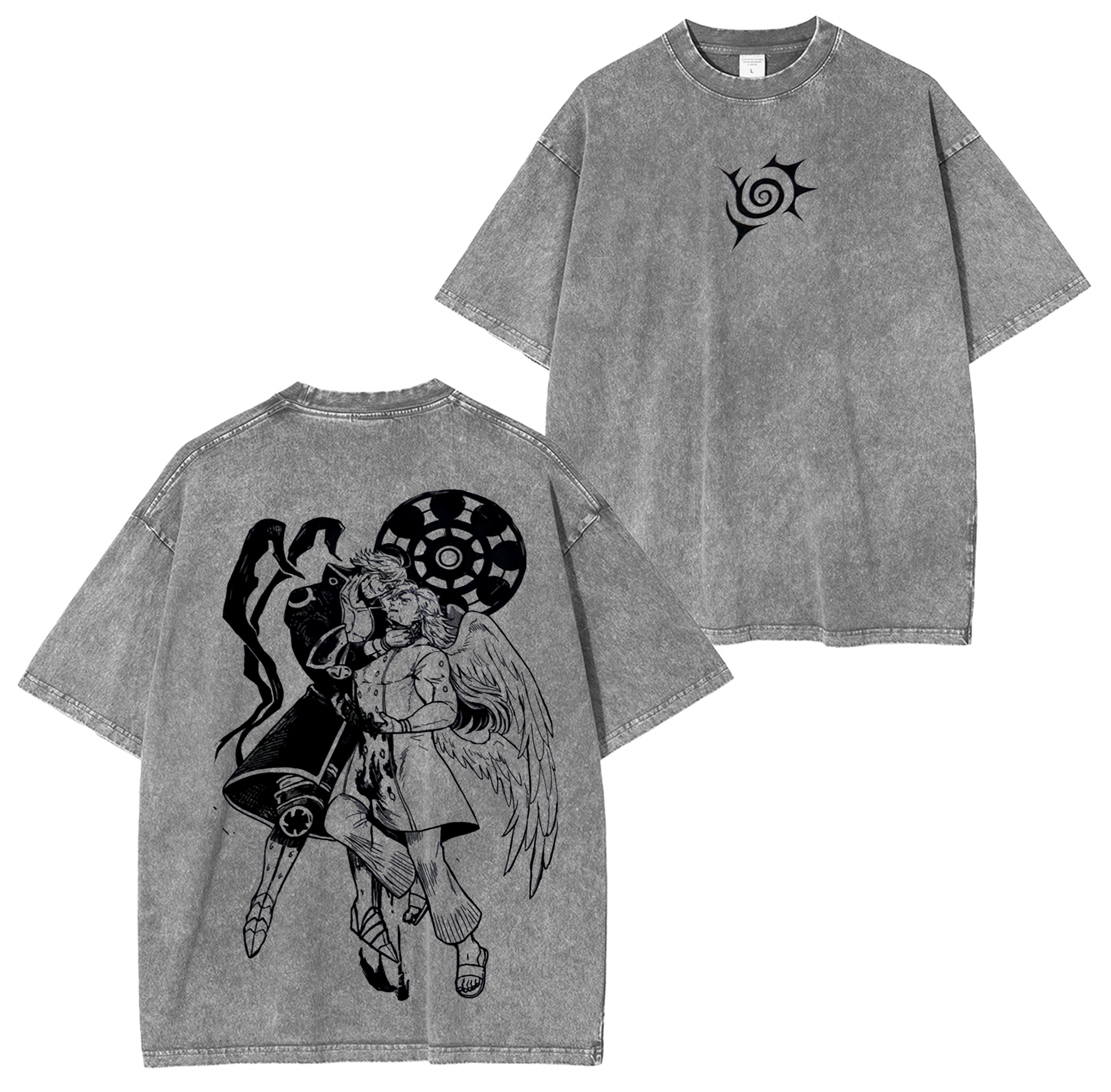 Estarossa x Mael,The Seven Deadly Sins Anime washed T-shirt/Crewneck/Hoodie